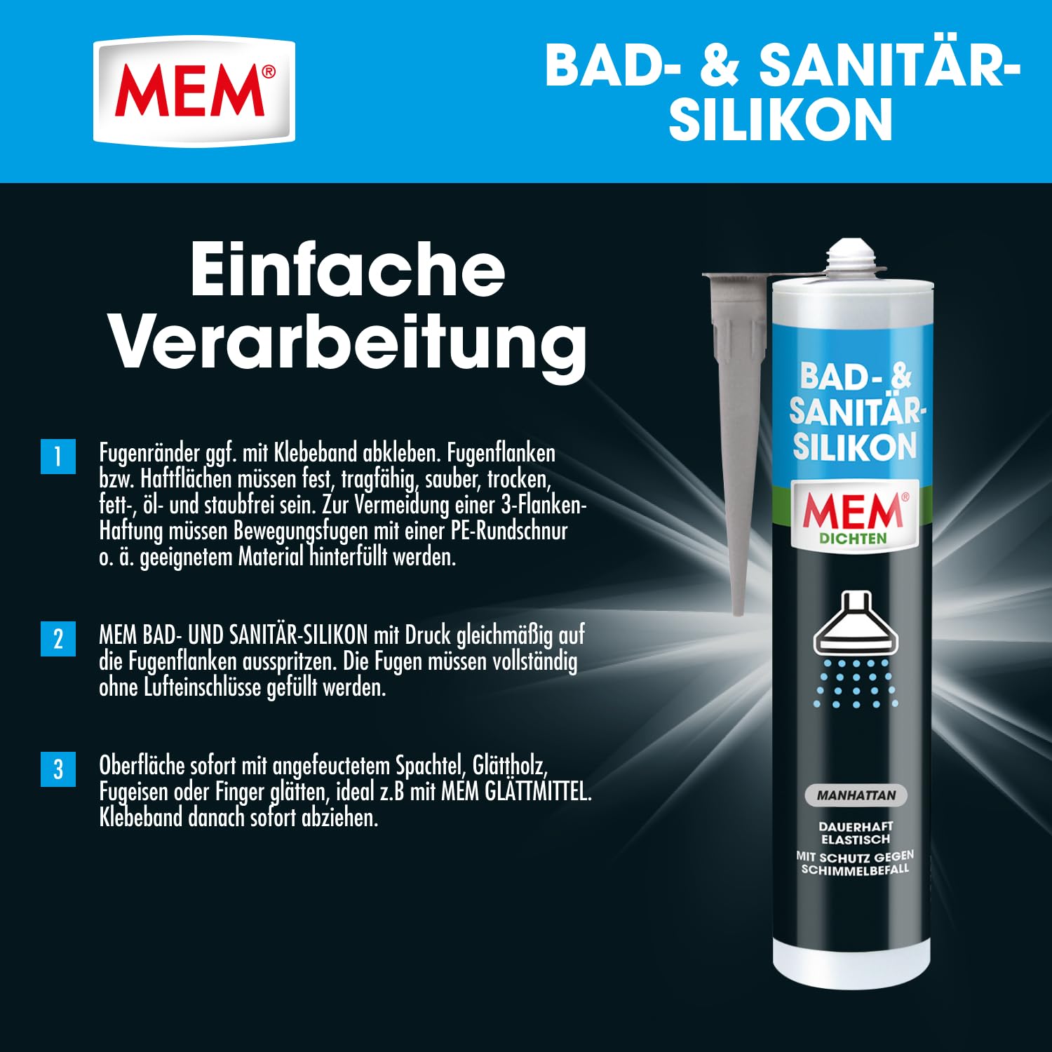 Thumbnail 5 de MEM 30618253 Silicone per bagno e sanitari Manhattan da 300 ml