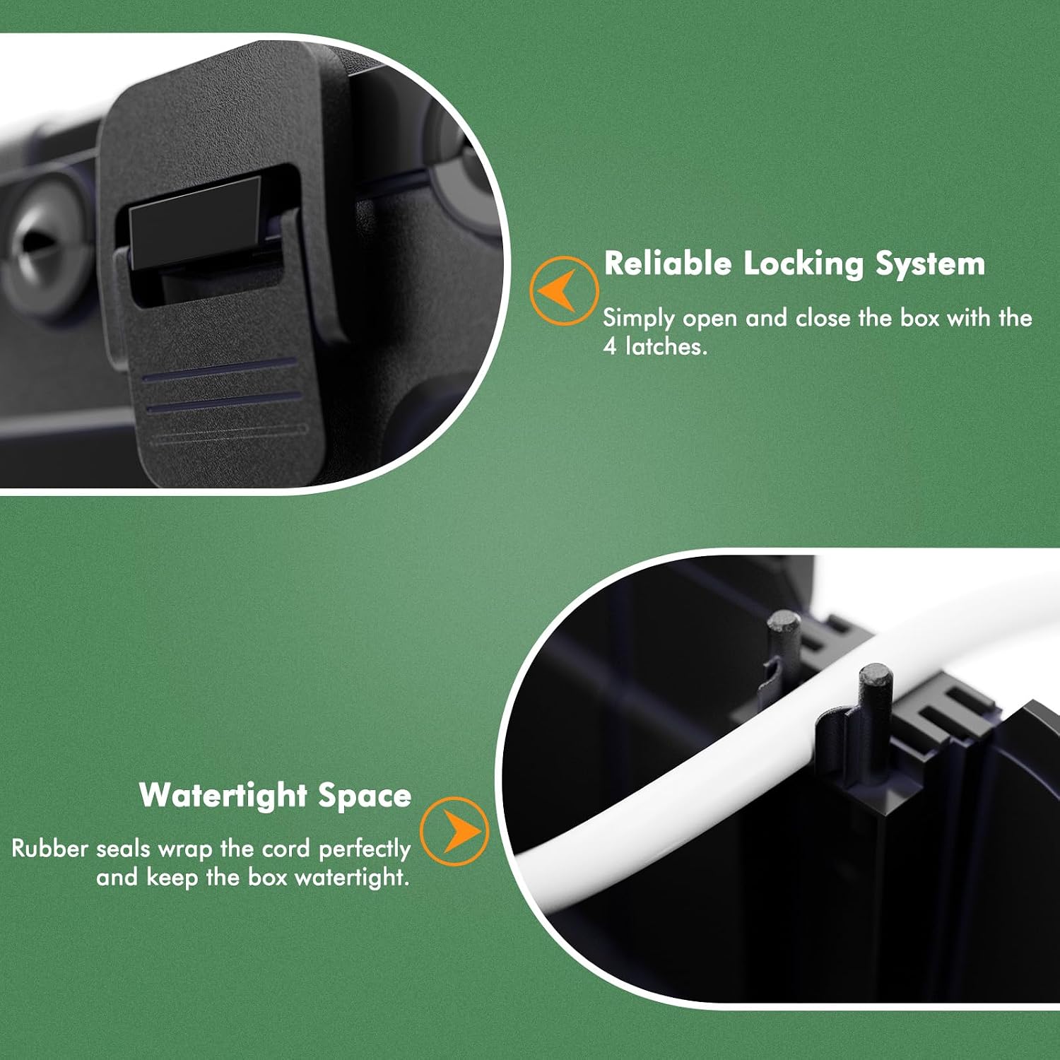 Detalle 1 de RESTMO IP54 Extra Large Outdoor Electrical Box, 6 Cable Entries, Black