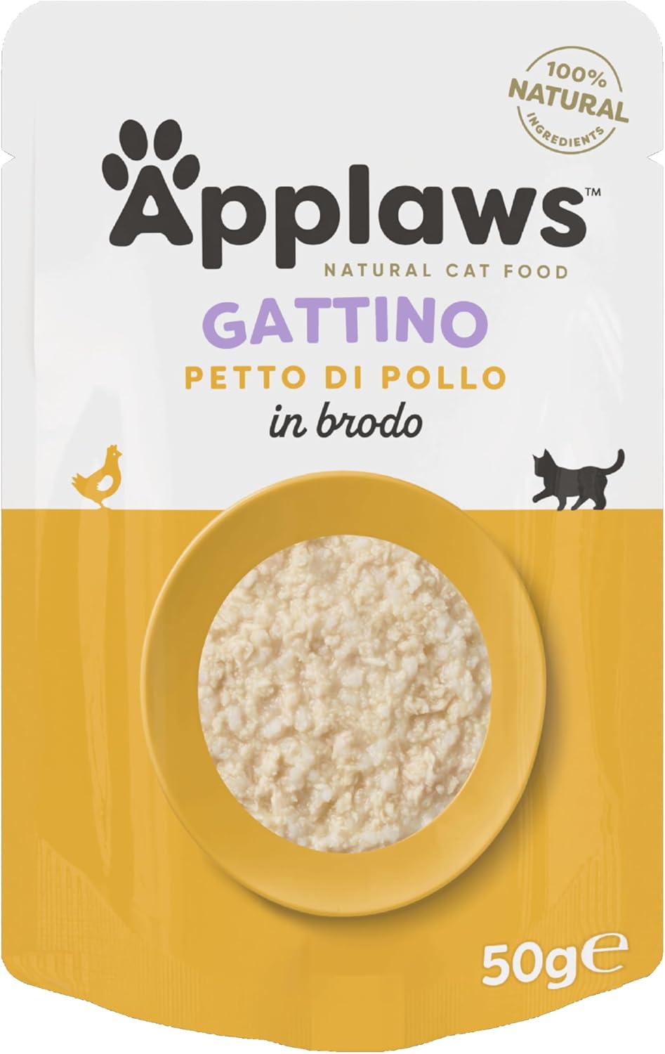 Detalle de Applaws Cibo Umido Naturale al 100% per Gattini – Petto di Pollo in Brodo, confezione da 12 x 50 g