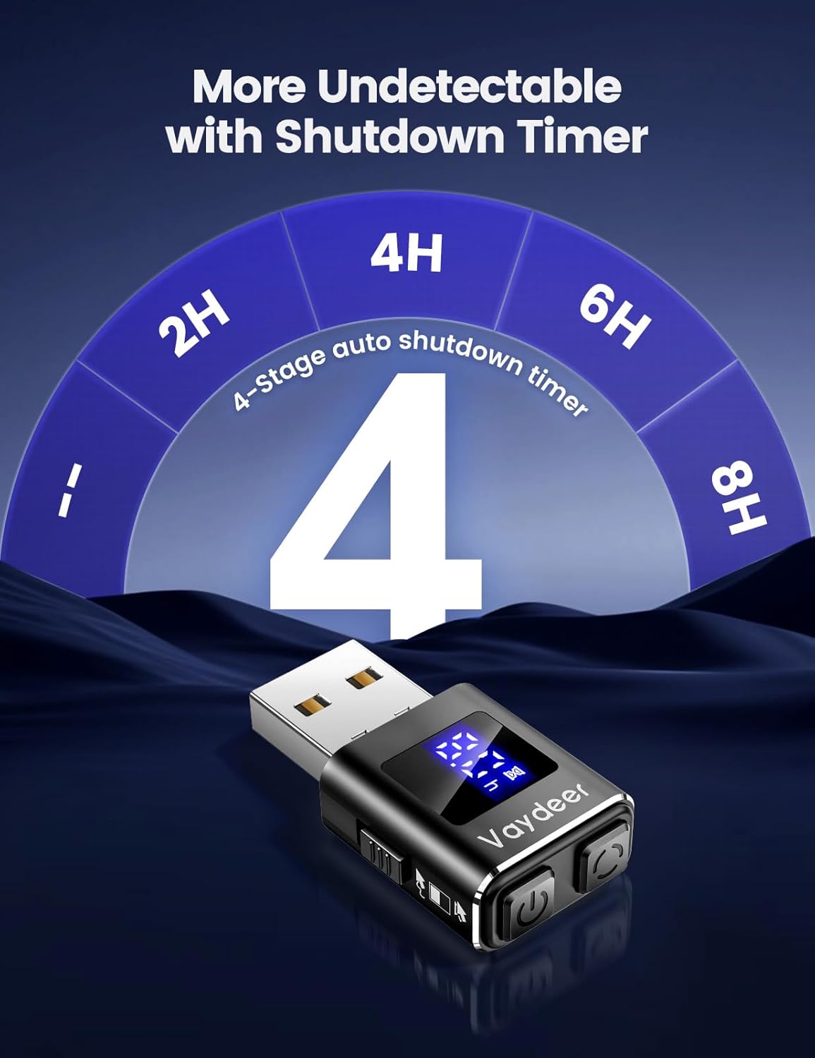 Thumbnail 3 de VAYDEER USB Mouse Jiggler with LED Timer (2025 Aluminium Edition) – Dual Motion Modes, Plug & Play for Windows/Mac/Linux