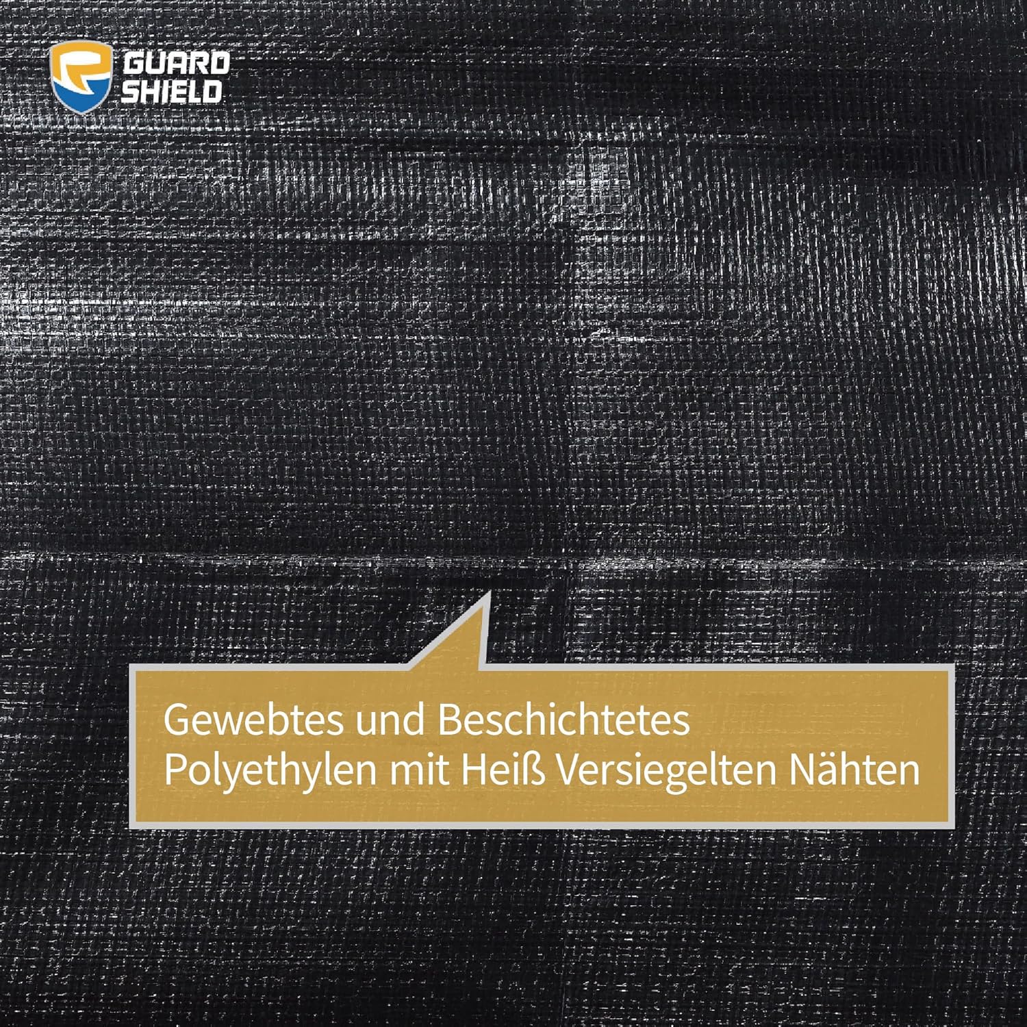 Thumbnail 4 de GUARD SHIELD Abdeckplane 6m x 8m – Schwarz Matt, Gewebeplane 190 g/m², UV-stabilisiert, wasserdicht