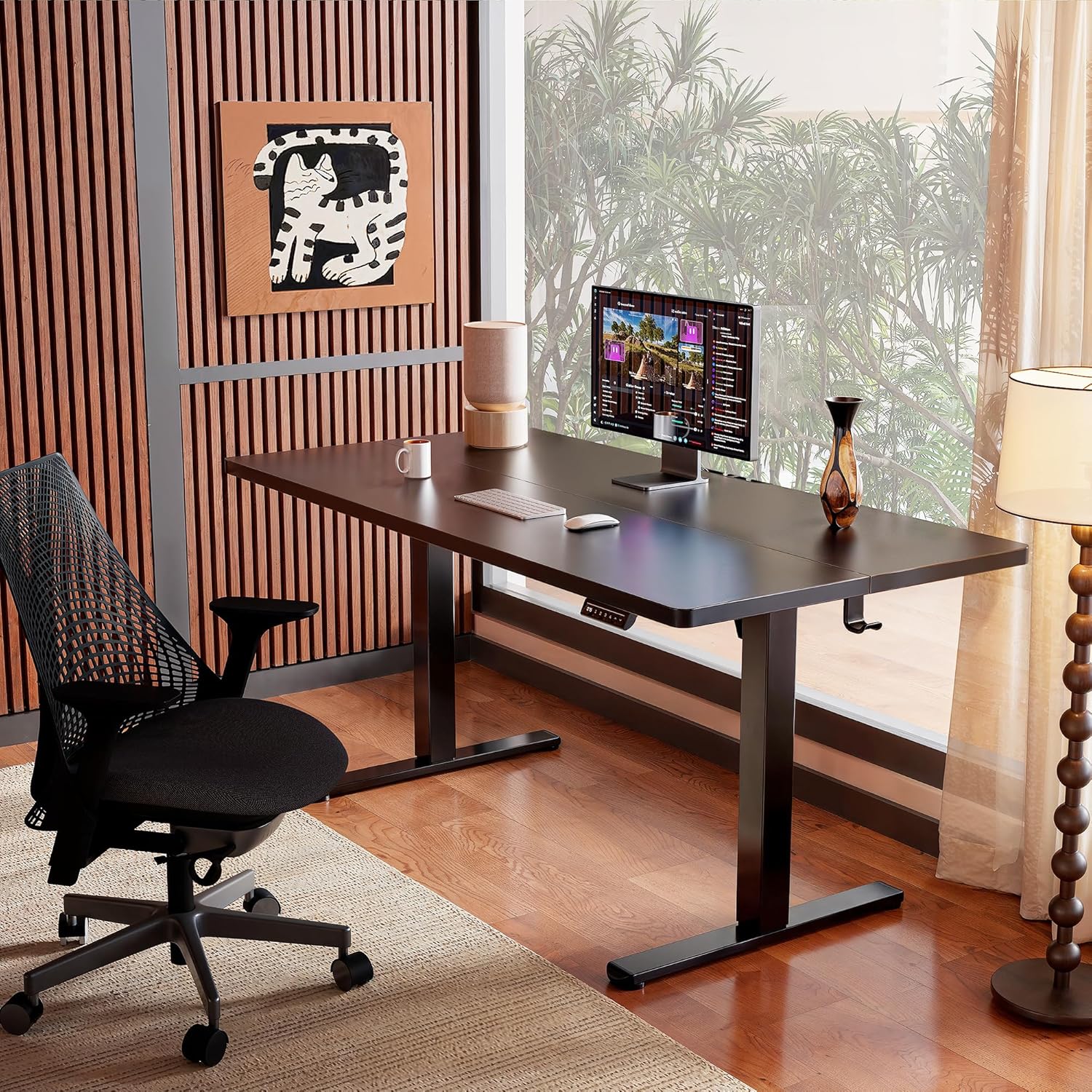 Detalle 2 de ErGear 48 x 24-Inch Electric Standing Desk, Black, with 4 Memory Presets