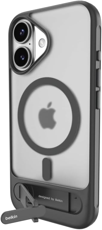 Detalle de Belkin SHEERFORCE™ MSA043qcBK iPhone 17 Pro Maxケース MagSafe・Qi2対応、360°回転スタンド付き