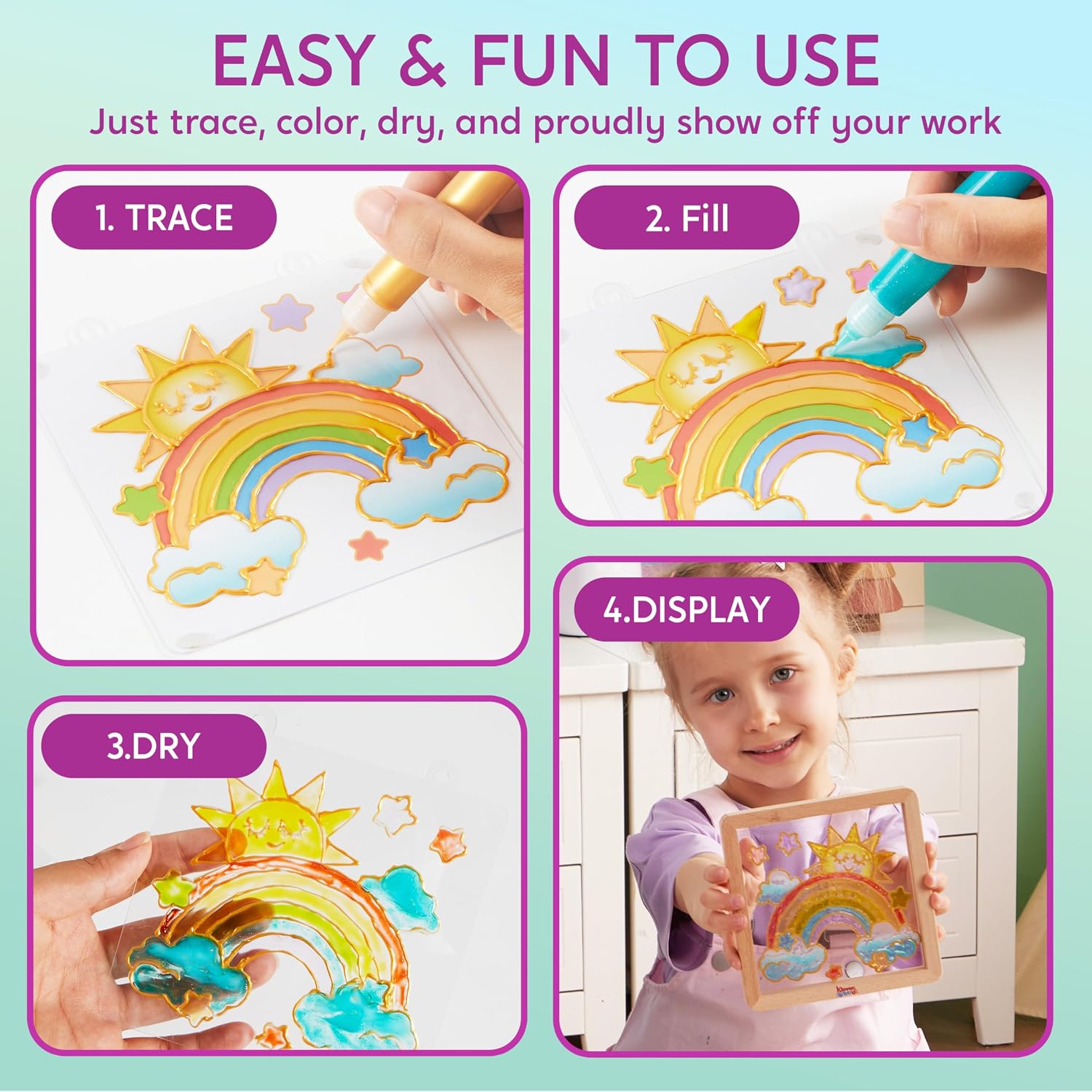 Detalle de Klever Kits Gel-Art-Set – All-in-One-Gel-Kreativset für Kinder ab 6 Jahren