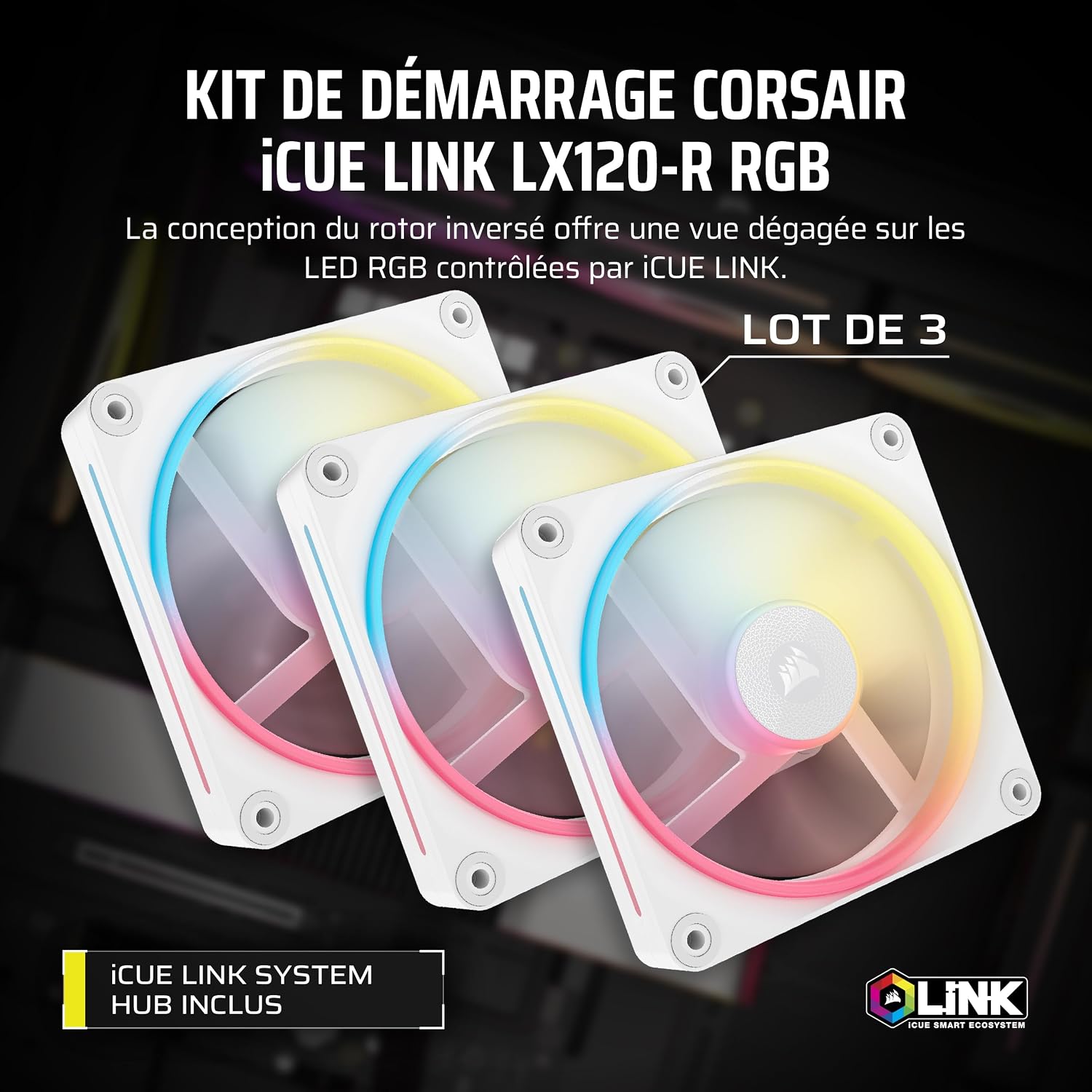 Detalle 2 de CORSAIR iCUE Link LX120-R 120mm RGB Ventilateurs