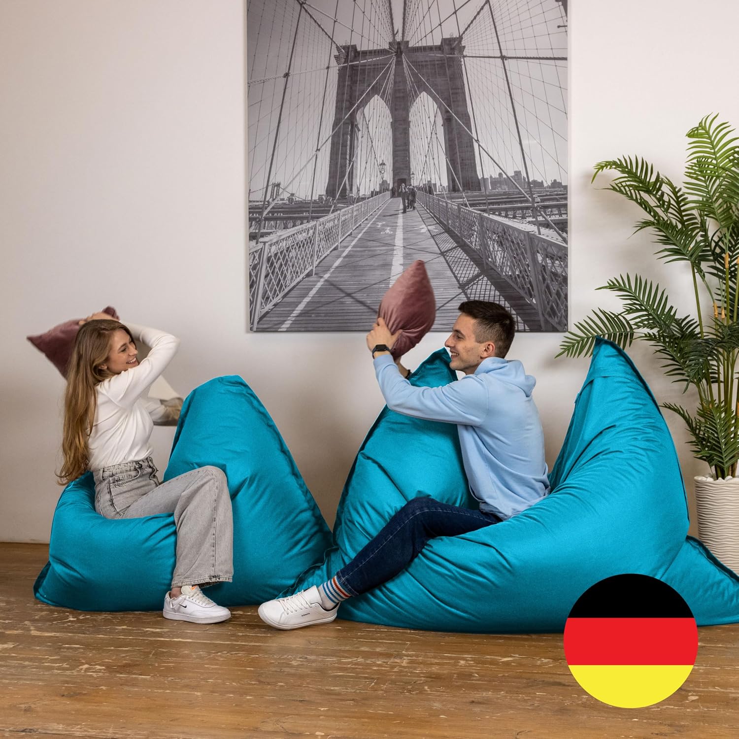 Detalle de Bruni Caree XXL-Sitzsack – worek sako 140 × 180 cm, wypełnienie 400 l