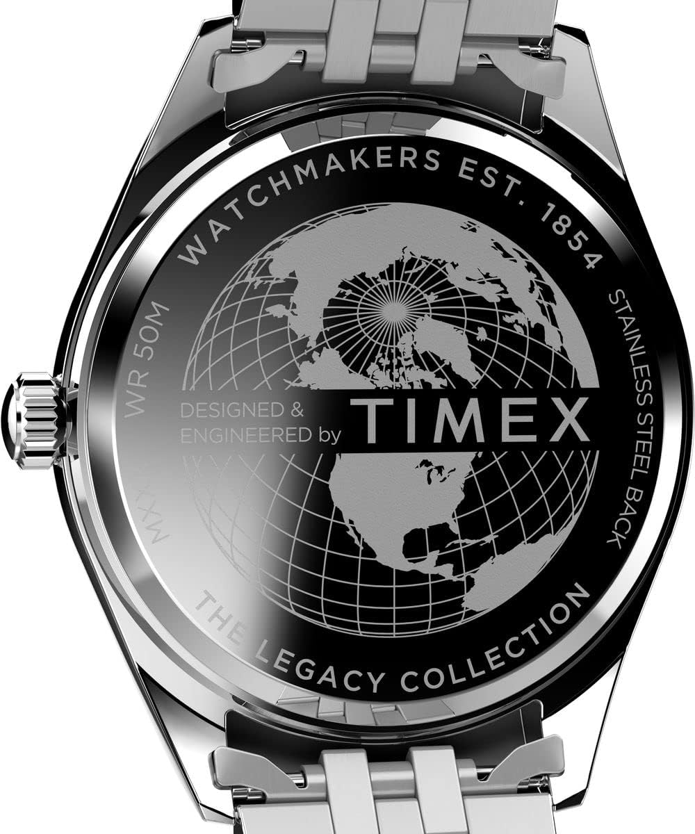 Detalle 2 de Timex Legacy Herrenuhr mit 41-mm-Edelstahlgehäuse und schwarzem Zifferblatt