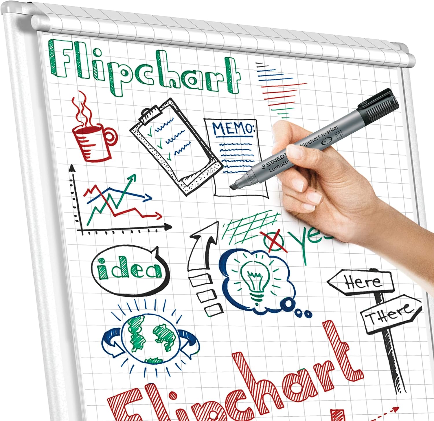 Thumbnail 5 de STAEDTLER Lumocolor farbintensive Schnell trocknende Flipchart-Marker in Box (356 SWP8)