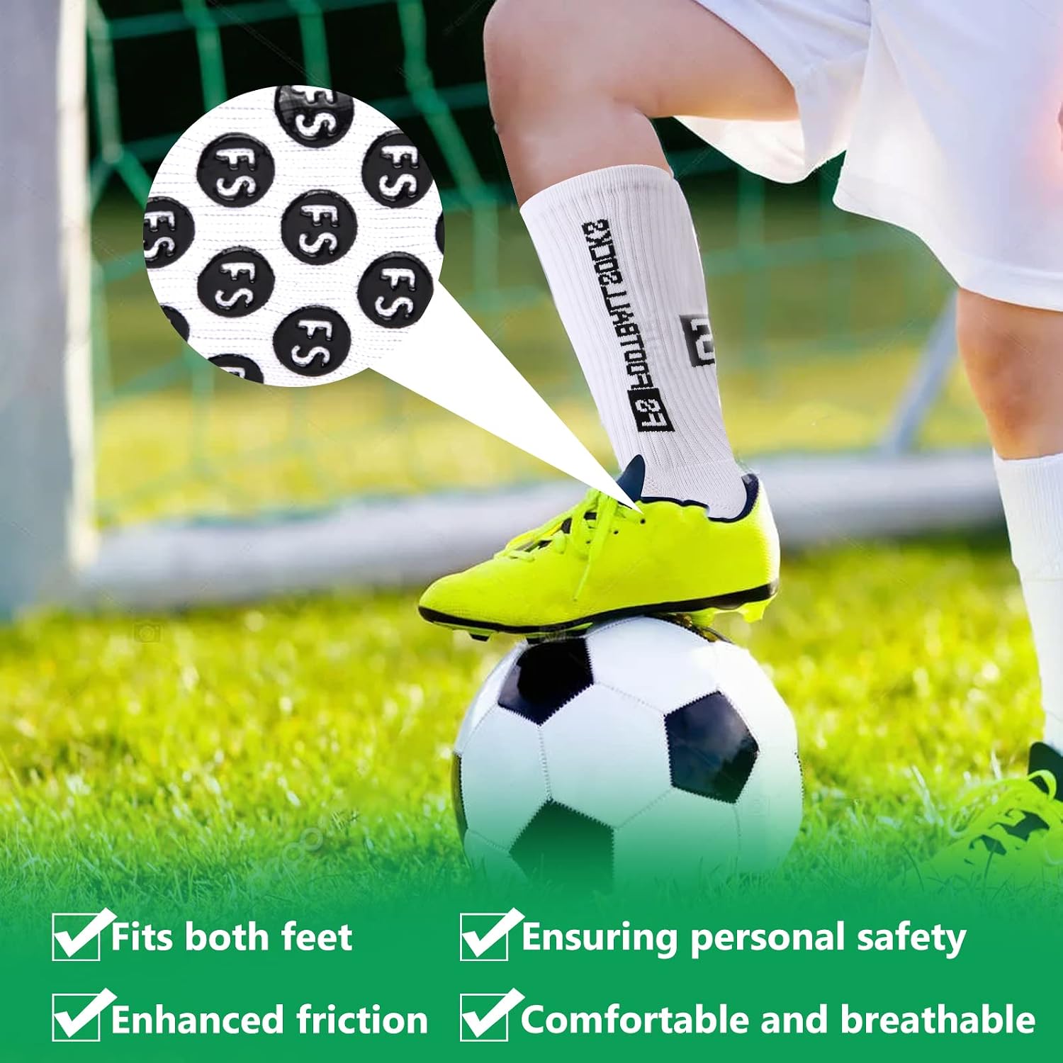 Thumbnail 6 de Naseom : 2 paires de chaussettes de football antidérapantes — confort universel et adhérence fiable