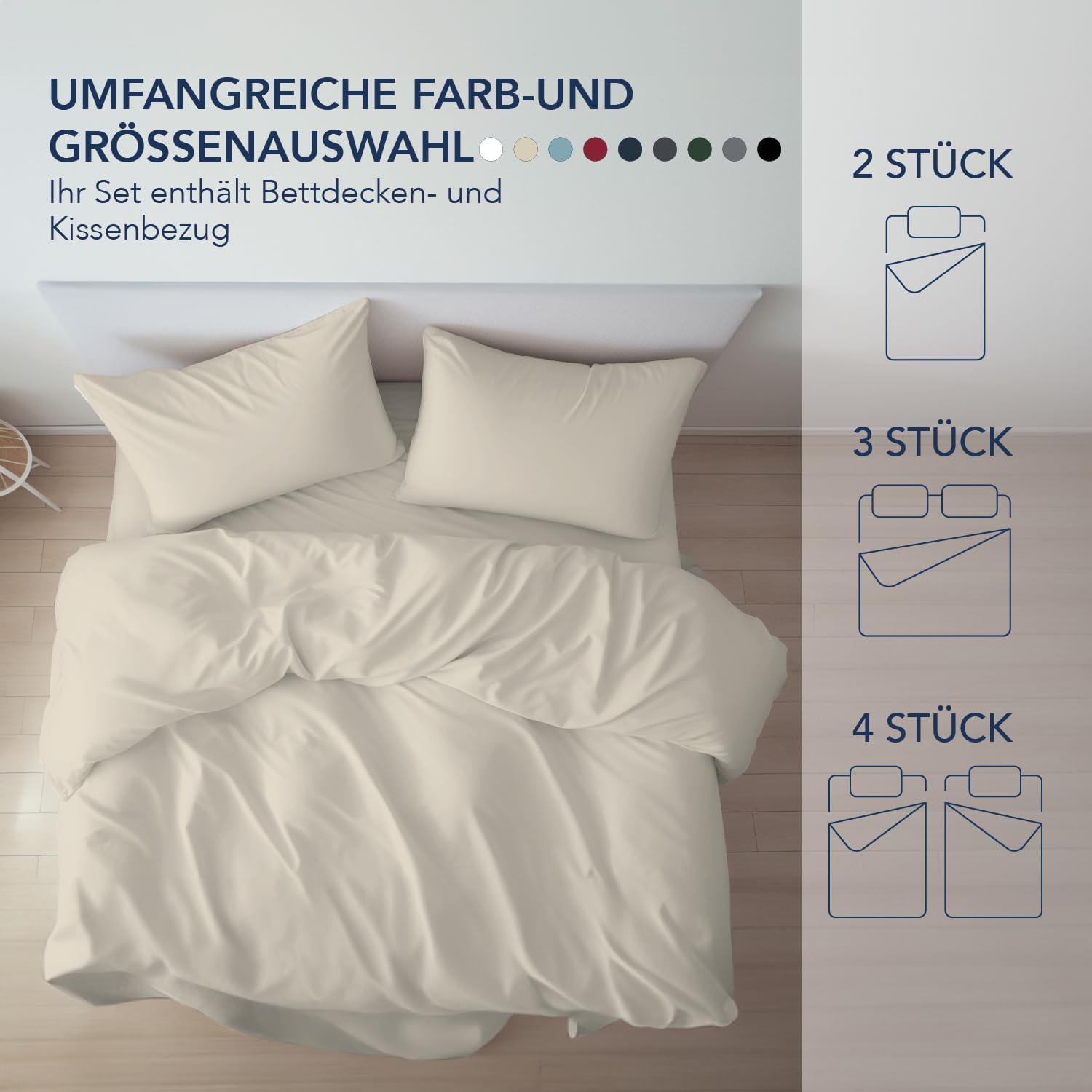 Thumbnail 5 de Dreamzie Bettwäsche 135x200 Beige