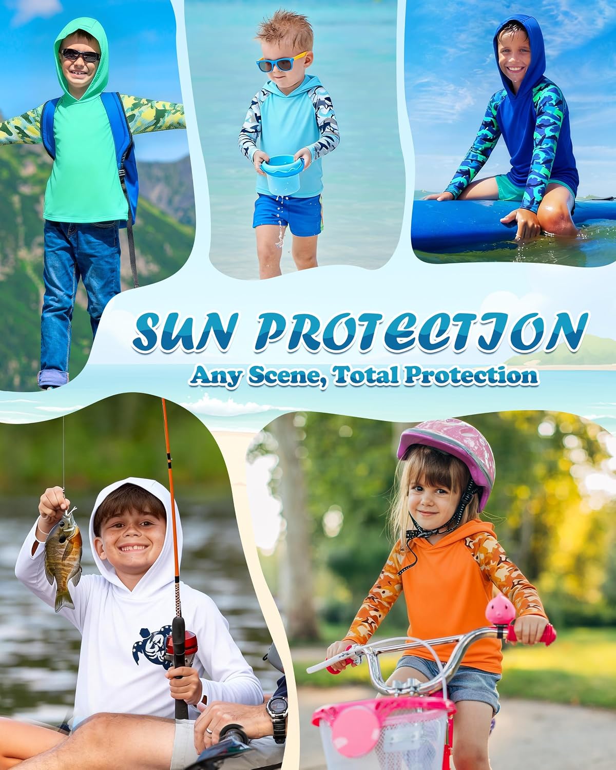 Detalle 2 de DRONIRING Boys Rash Guard Hoodie UPF 50+