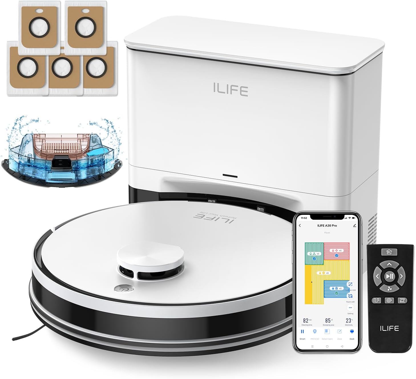 Detalle de ILIFE A30 Pro Robot Vacuum and Mop with 5000Pa suction ⚙