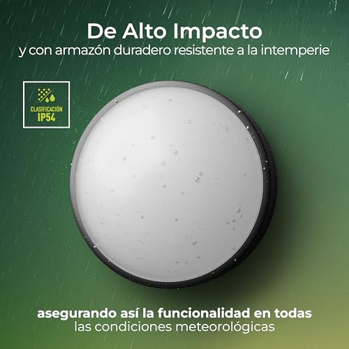 Detalle de Luceco Eco Luz LED Exterior de Mamparo 10W (700 lm, 4000K) – Negro, IP54