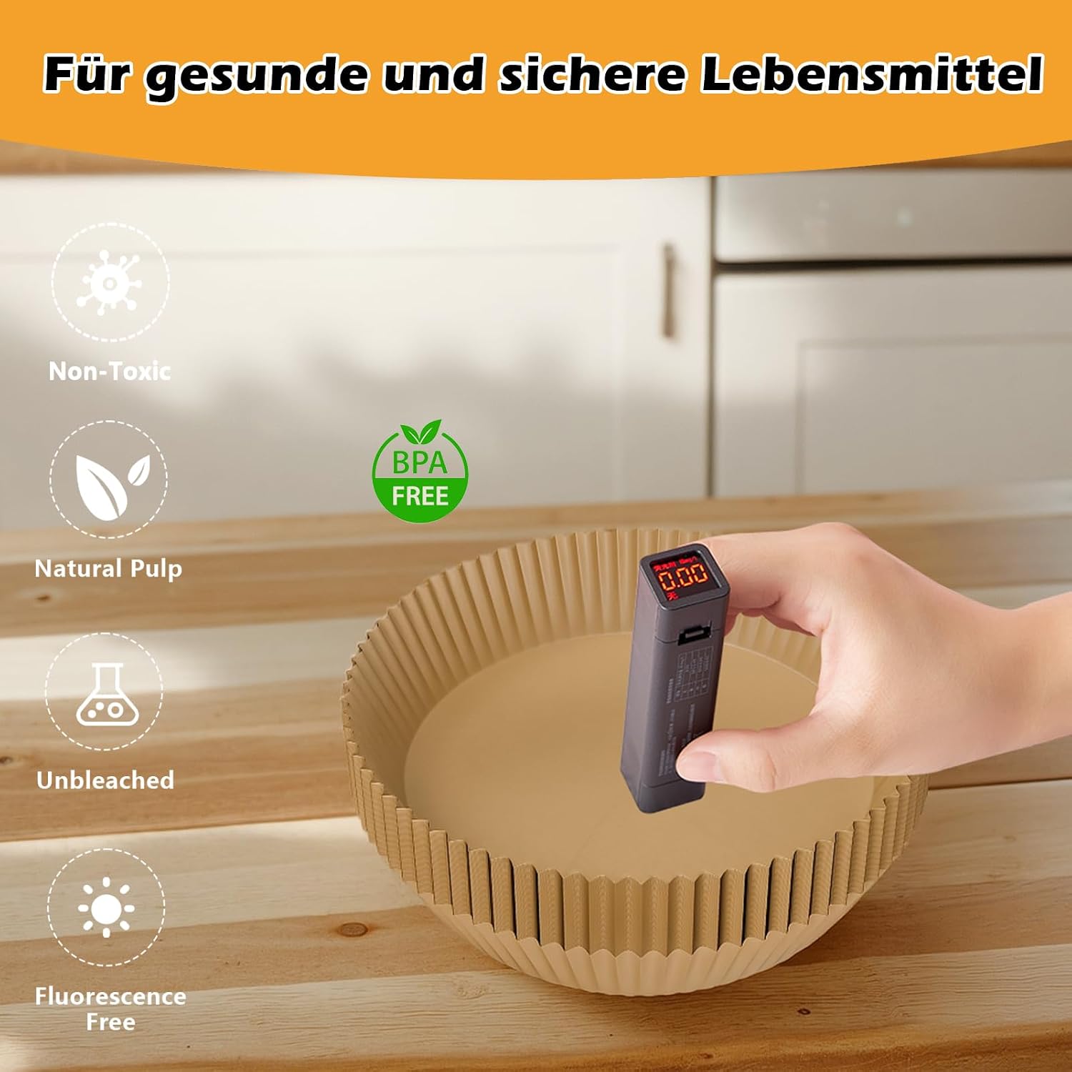Thumbnail 3 de Backpapier Rund 20 cm 100 Stück Heißluftfritteuse