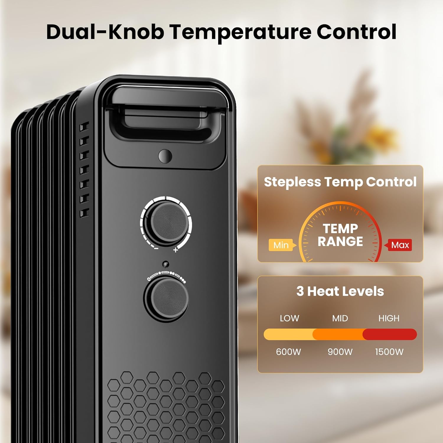 Thumbnail 1 de Portable Electric Radiator Heater 1500W