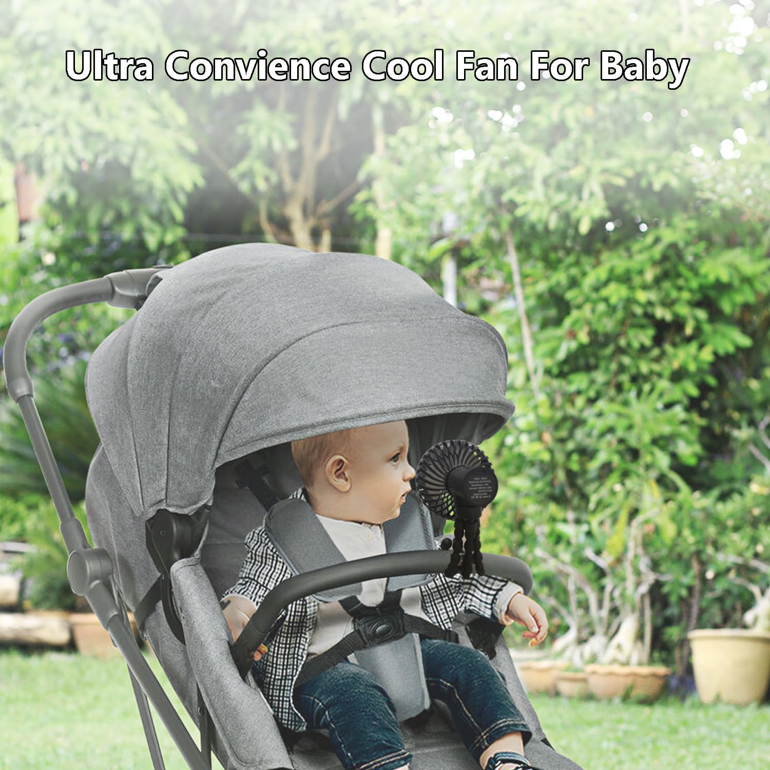 Thumbnail 6 de Stroller Fan: Portable, Clip-On Personal Fan with Flexible Tripod (Black)