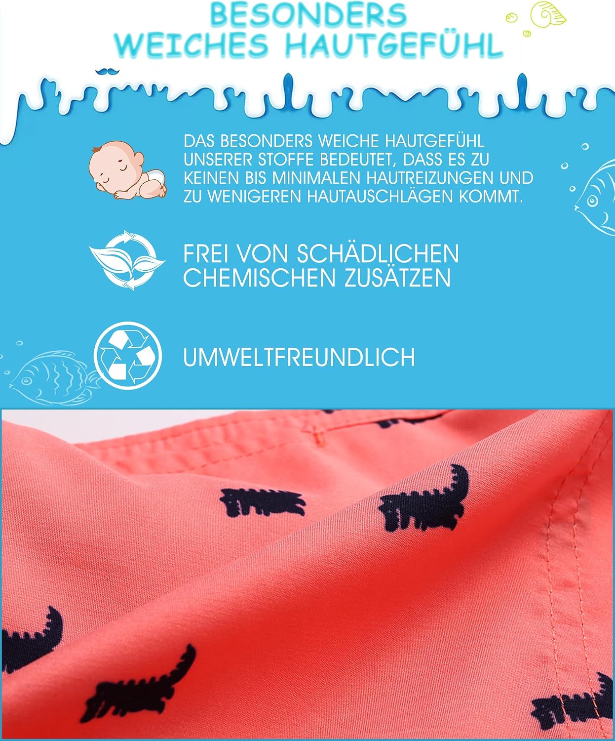 Thumbnail 4 de MaaMgic Kleine Jungen Badeshorts Schnelltrocknend