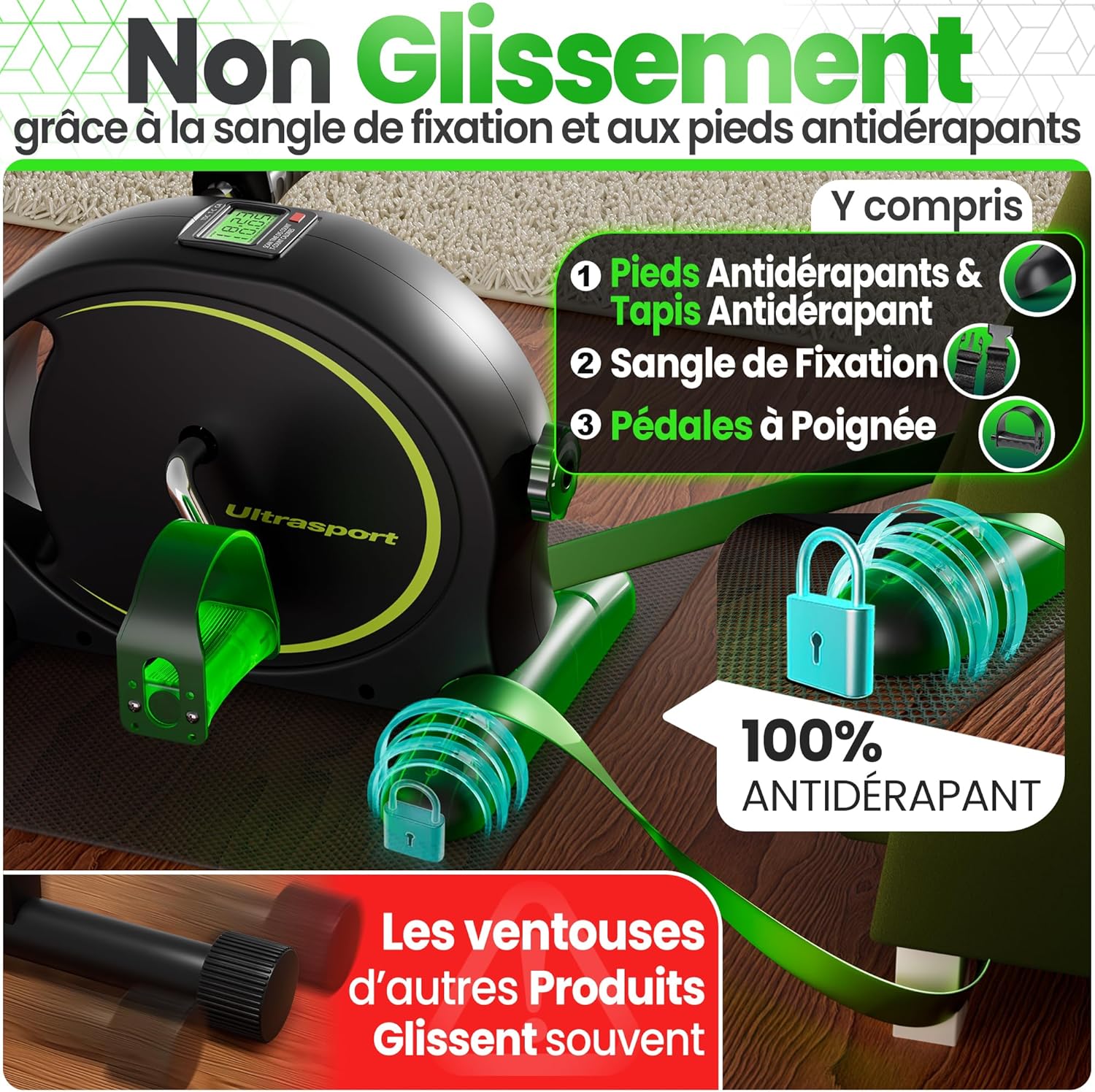 Detalle 2 de Ultrasport Pédalier d'Appartement Bras et Jambes
