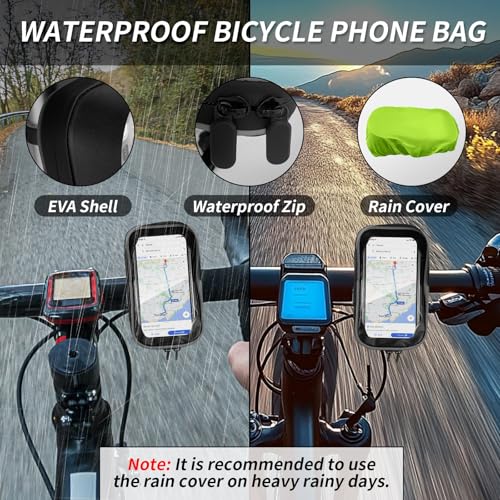 Detalle 2 de CNMTCCO Support téléphone vélo jusqu’à 7 pouces, rotation 360° et housse de pluie