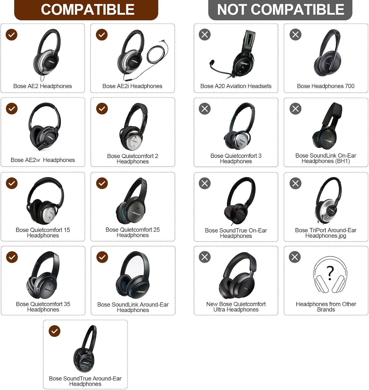 Thumbnail 1 de Aurivor : coussinets de remplacement en cuir d’agneau pour casques Bose QuietComfort et SoundLink