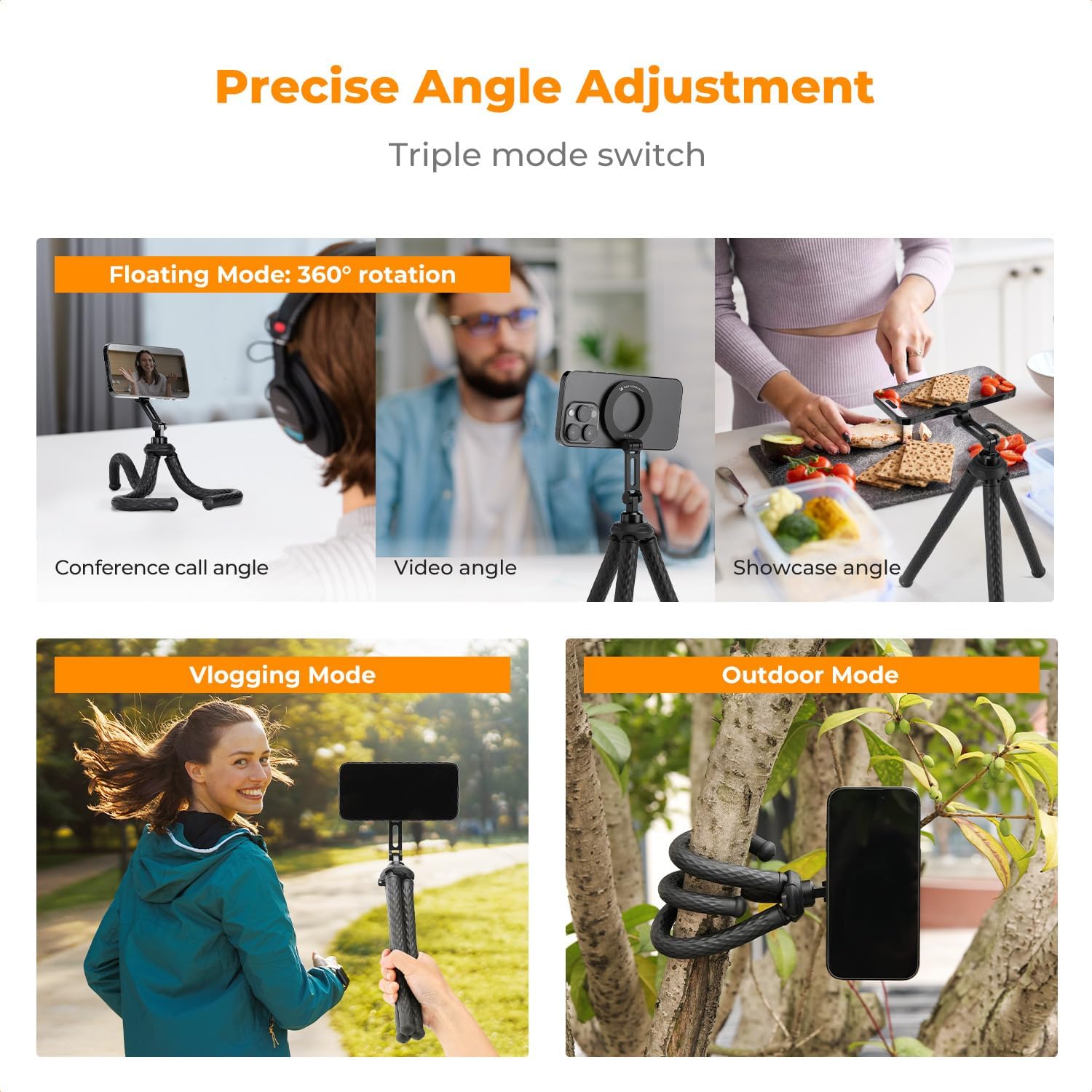 Detalle de K&F CONCEPT Magnetic Flexible Phone Tripod review