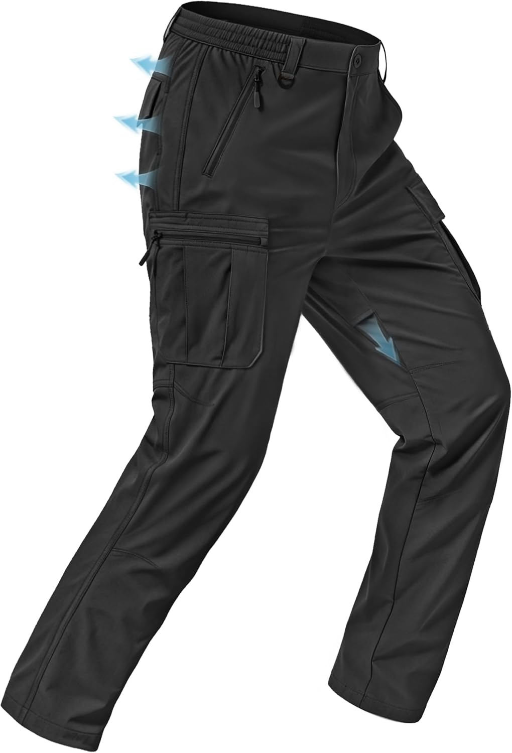 Detalle de Zoofly Men's Hiking Cargo Pants, Stretch Nylon, Waterproof, 6 Pockets