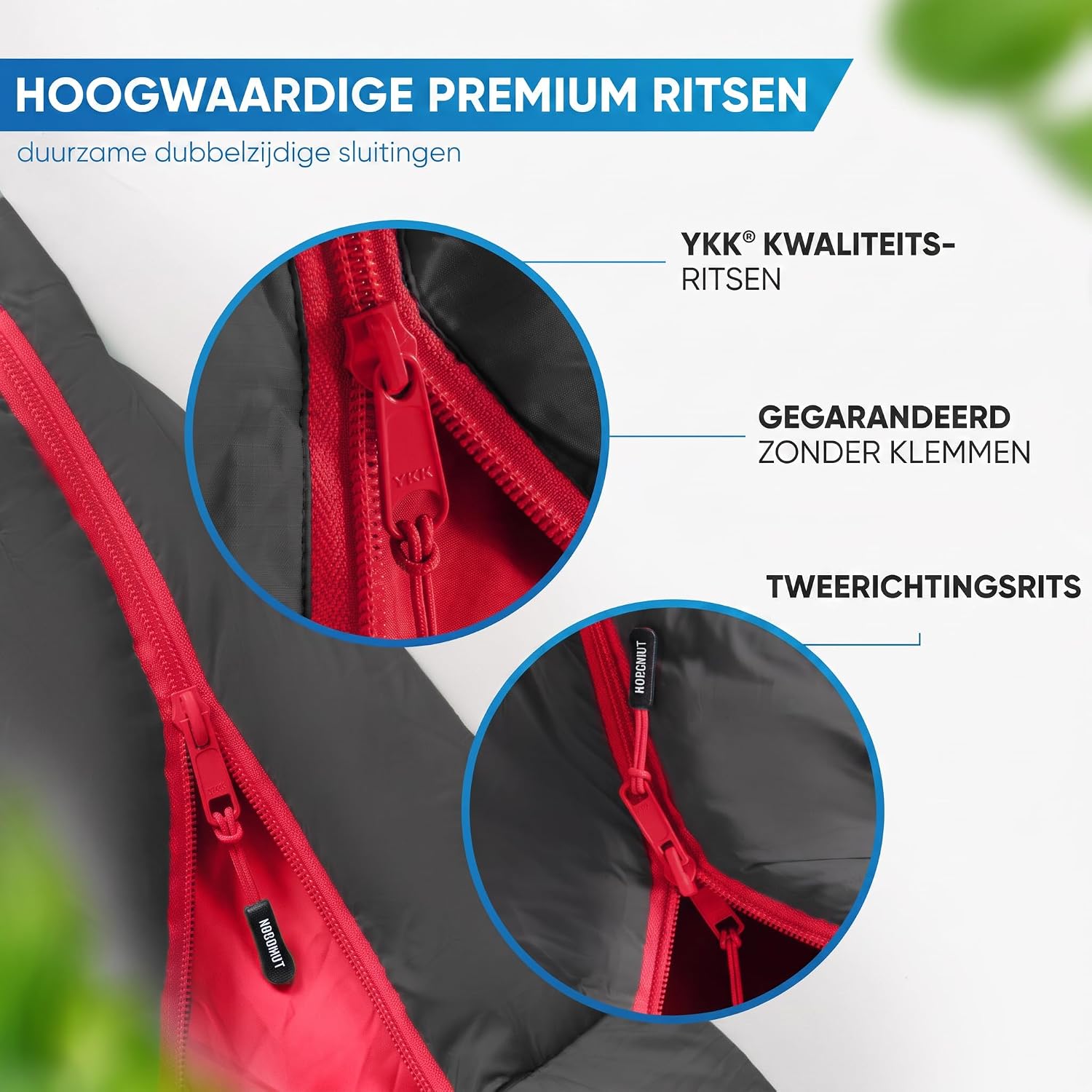 Detalle de NORDMUT mummyslaapzak voor volwassenen van polyester, grijs