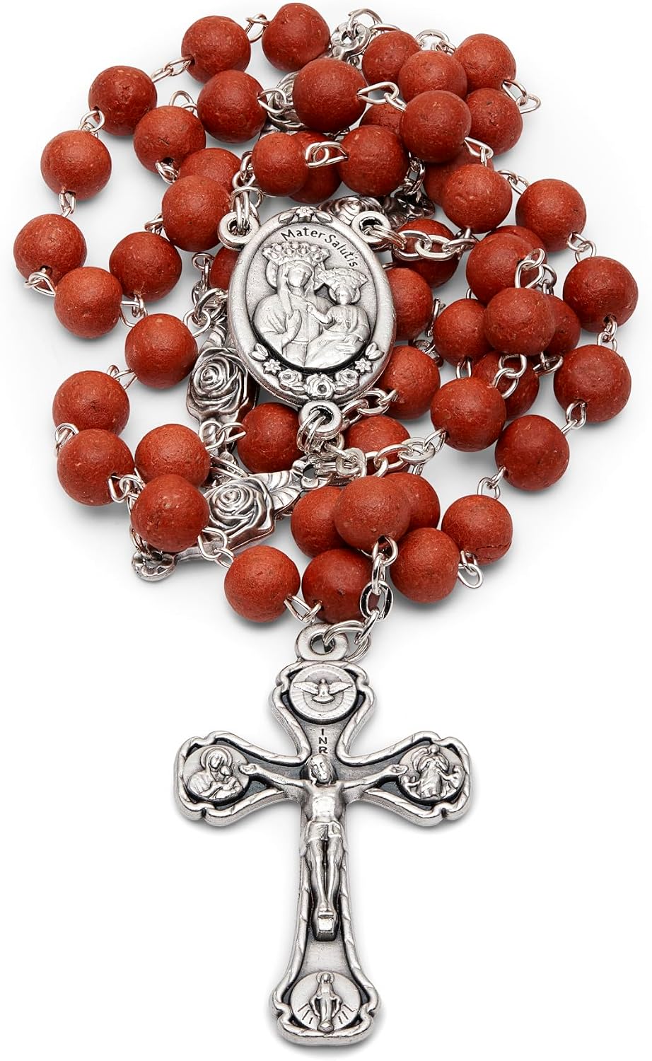 Mondo Cattolico Rosario Cattolico della Madonna della Salute in Petalo di Rosa – Originale con Essenza di Rosa, regalo religioso