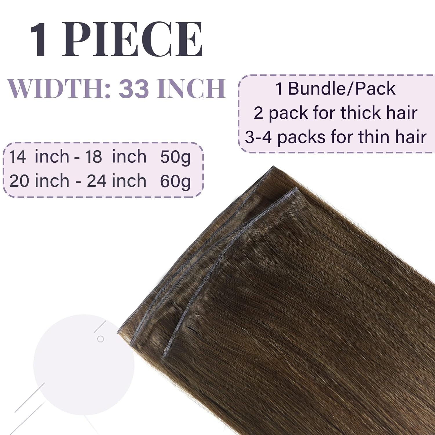 Thumbnail 4 de Fshine Human Hair Genius Weft Chocolate Brown 16 Inch (50g) Real Human Hair Extensions