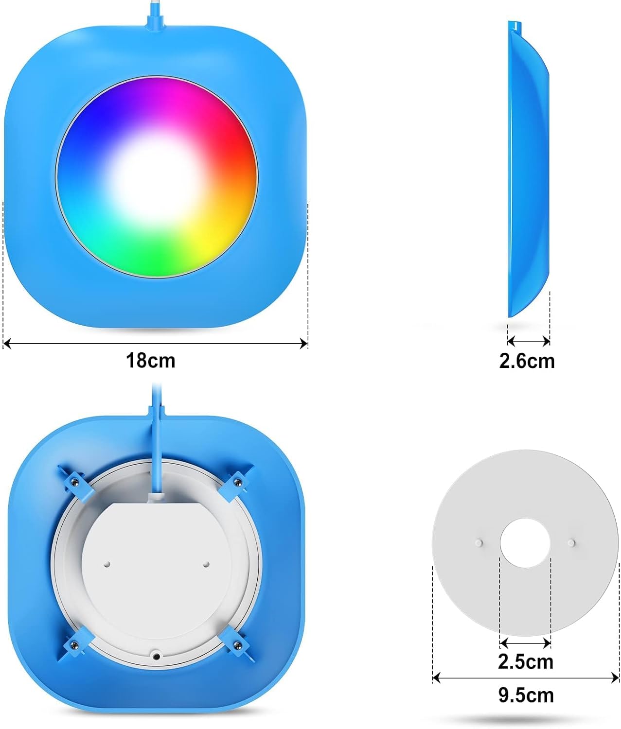 Thumbnail 6 de LyLmLe 20W Éclairage Piscine LED sans fil : lumière submersible 12V avec APP, contrôle dimmable et fixation magnétique