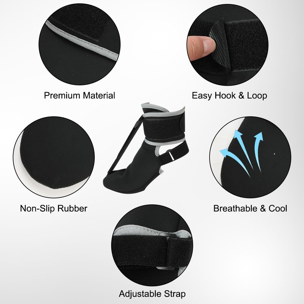 Detalle de AOOSA nachtbrace voor plantaire fasciitis, verstelbaar, ademend, maat M