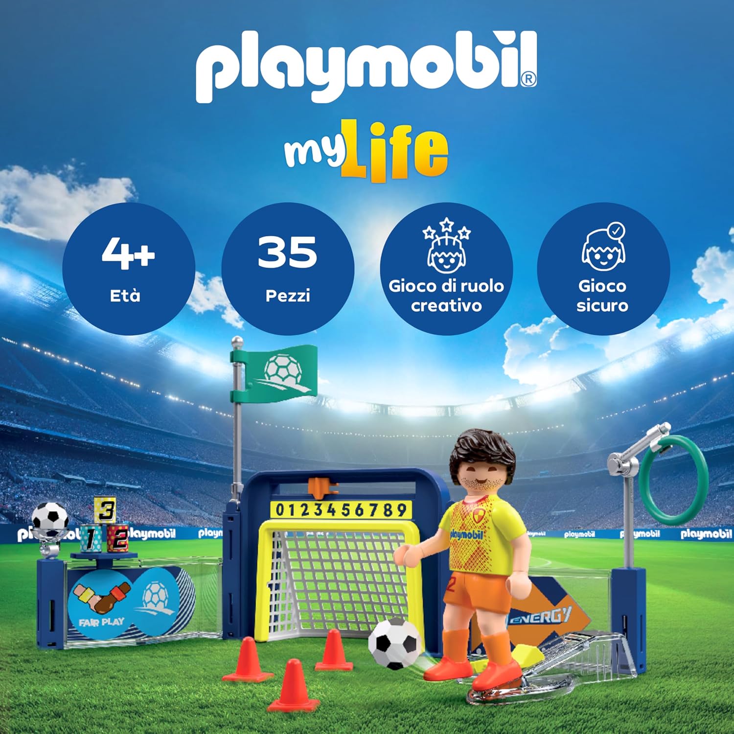 Detalle de PLAYMOBIL My Life Stazione di allenamento per calcio 72057