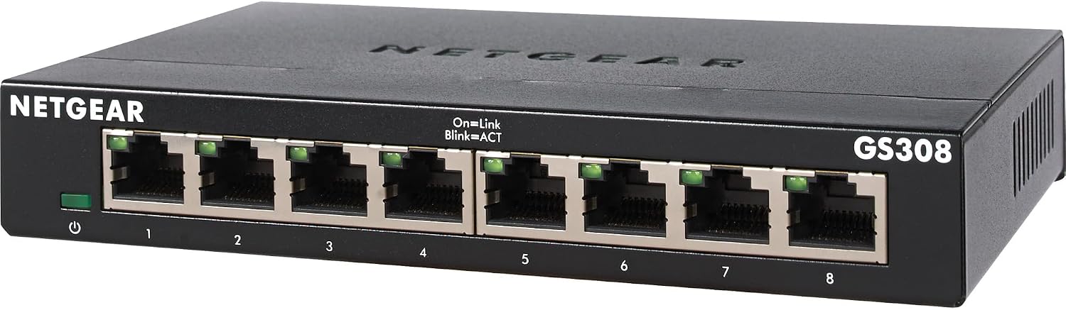 Detalle 1 de NETGEAR GS308 8 Puertos Switch Gigabit Plug and Play