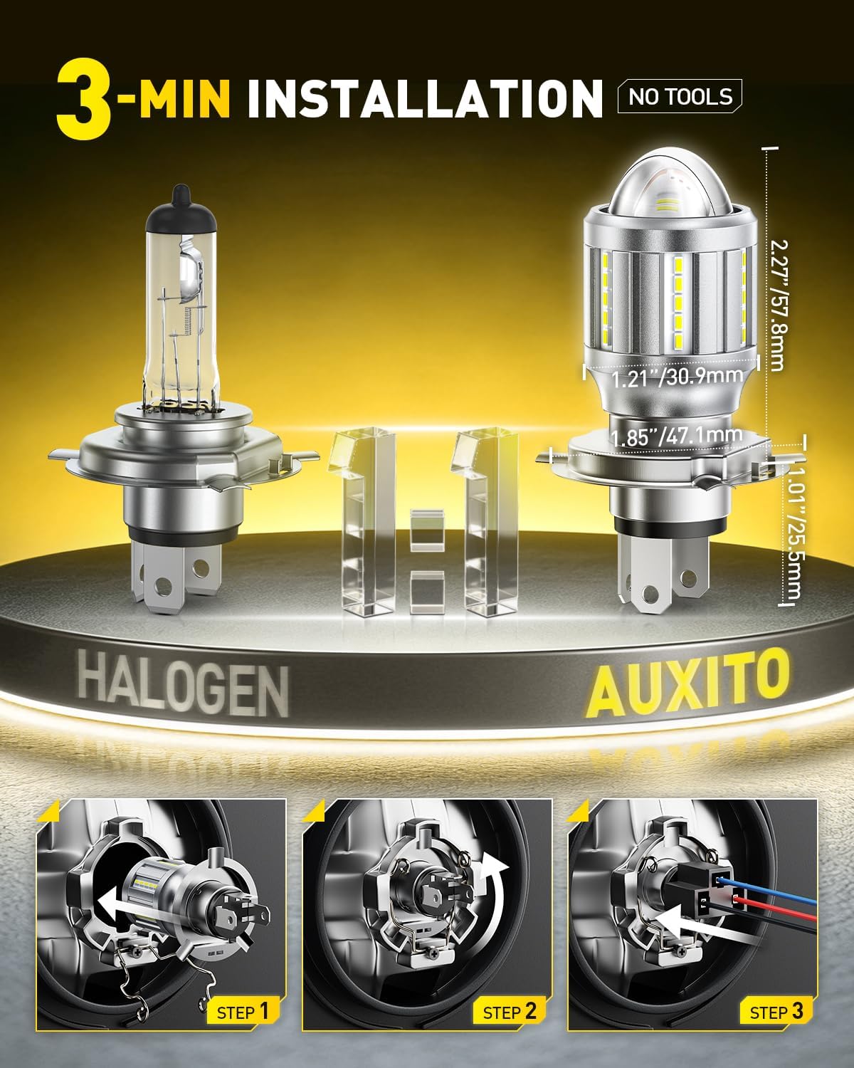 Detalle de AUXITO H4 Motorcycle Headlight Bulb