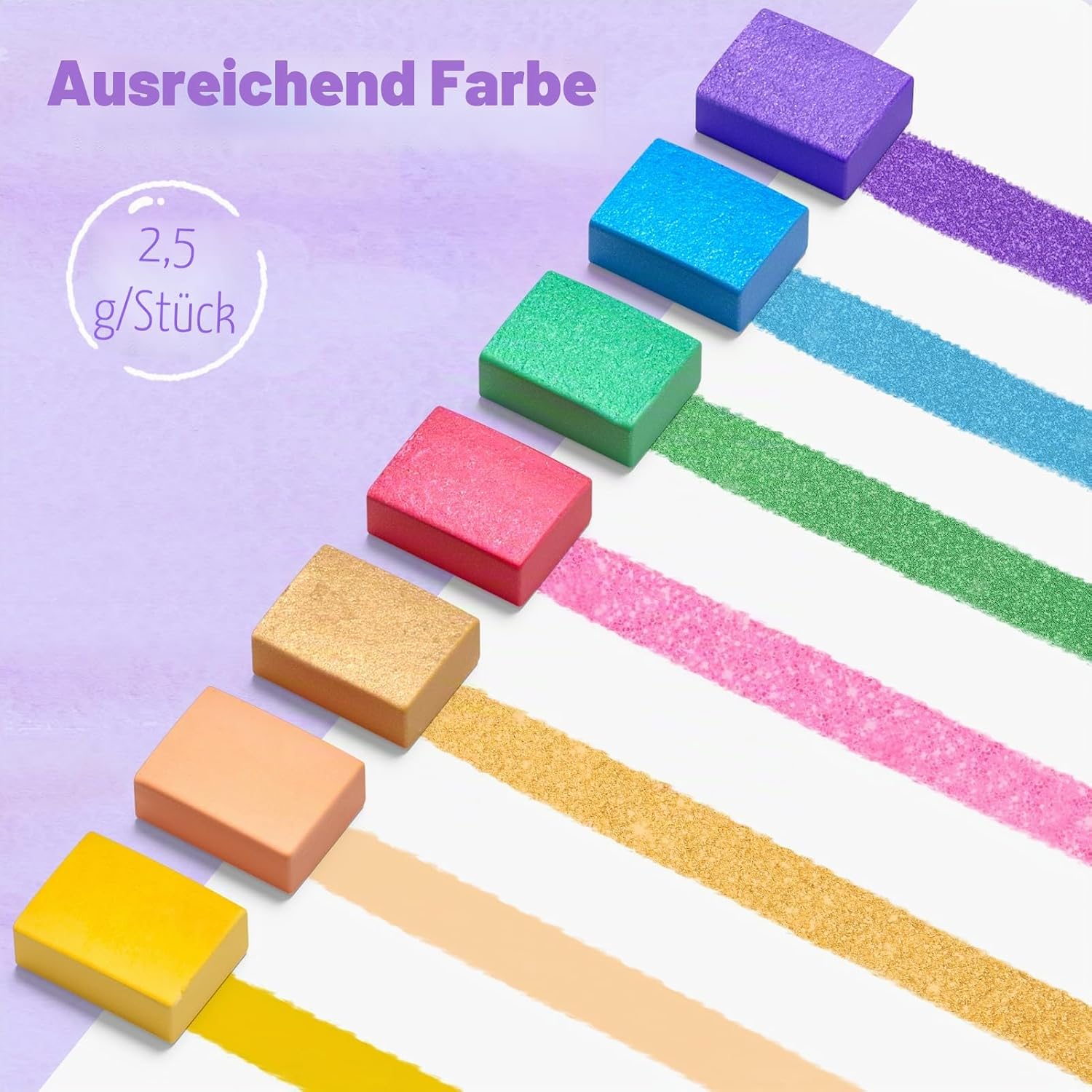 Detalle 2 de JoyCat Malbuch mit Wasserfarben für Kleinkinder ab 3–8 Jahren (Lila) – 3-in-1 Aquarellset mit 20 Unterwasserwelt-Seiten