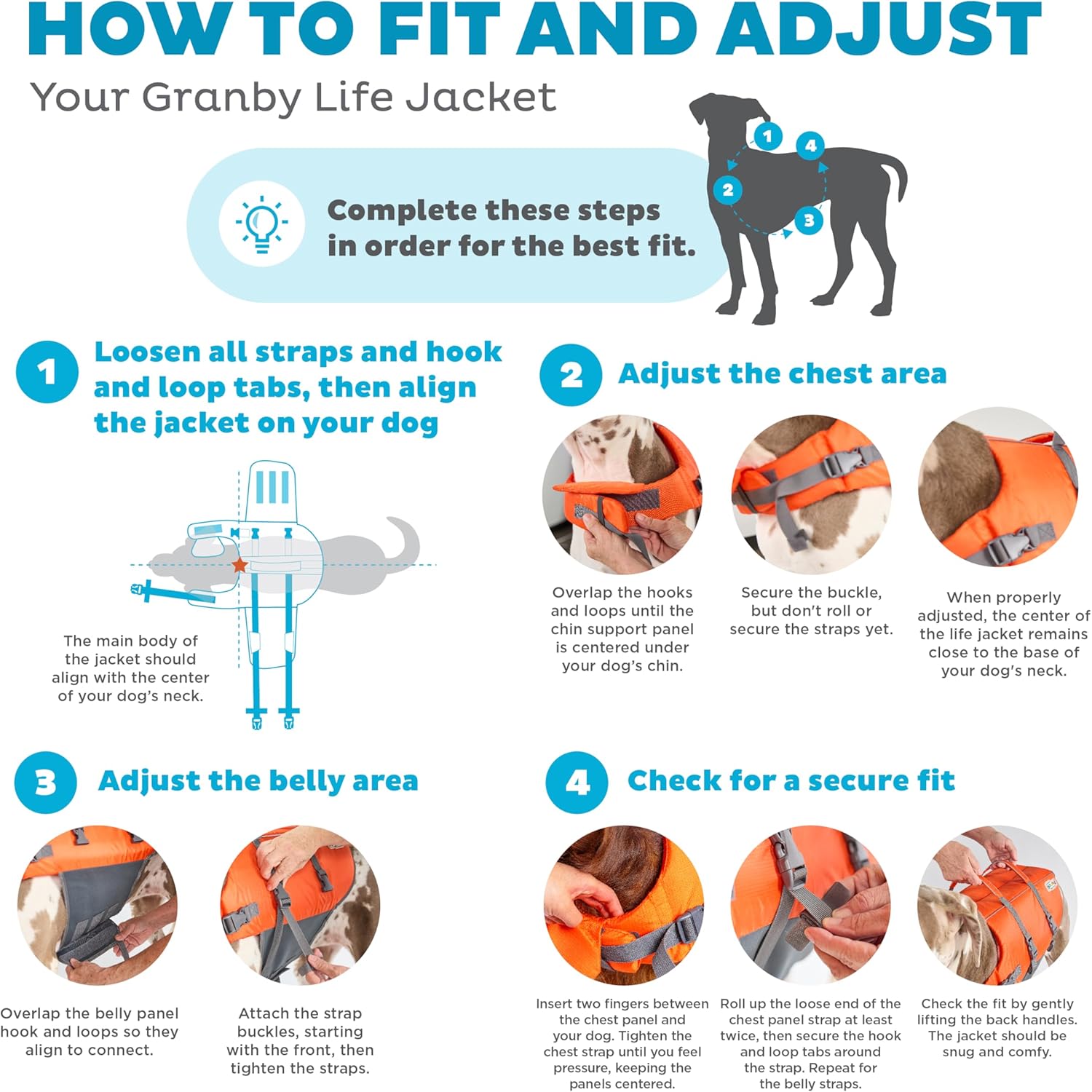 Detalle de Outward Hound Granby Splash Orange Dog Life Jacket, Large