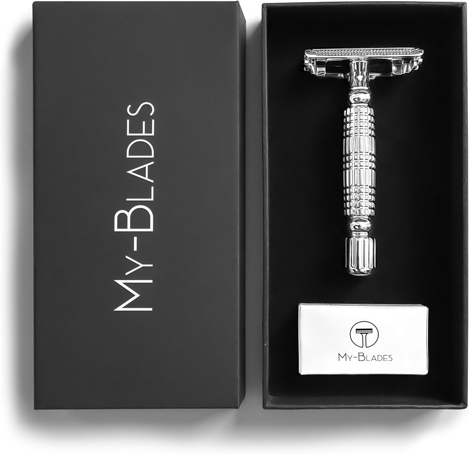 Detalle 2 de Set Rasoir de Sécurité Premium avec 10 Lames – Manche en Métal et Système Papillon