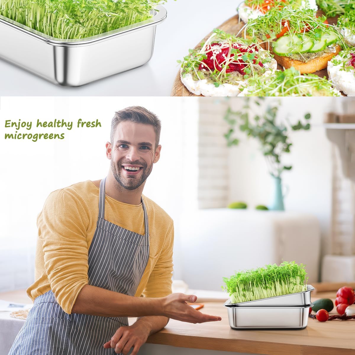Thumbnail 4 de FANHAO 2-Pack Sprouting Tray Kit
