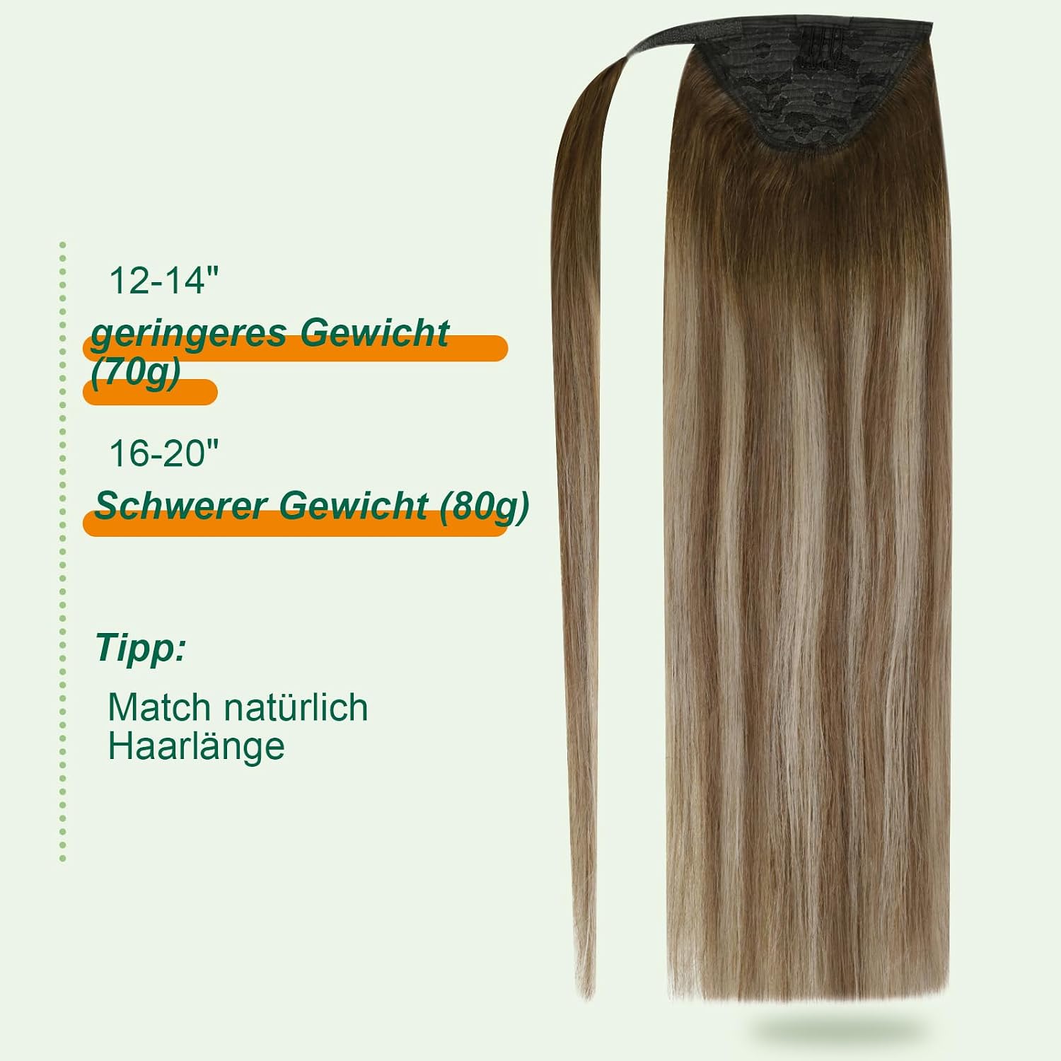 Thumbnail 4 de Easyouth Echthaar Zopf Extensions 50 cm 💇♀