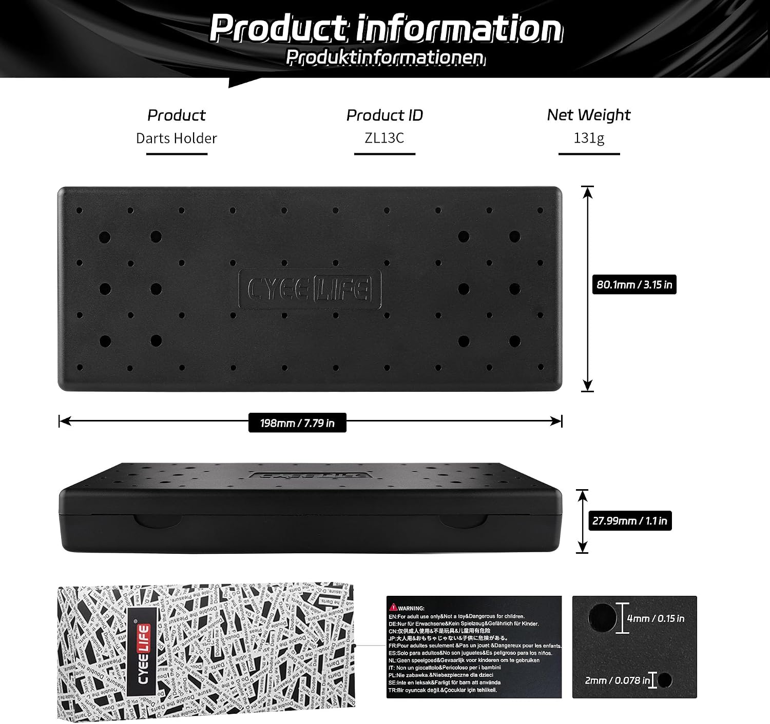 Thumbnail 1 de CyeeLife Darts Station 52 Dart Display Stand with Case Dual-use