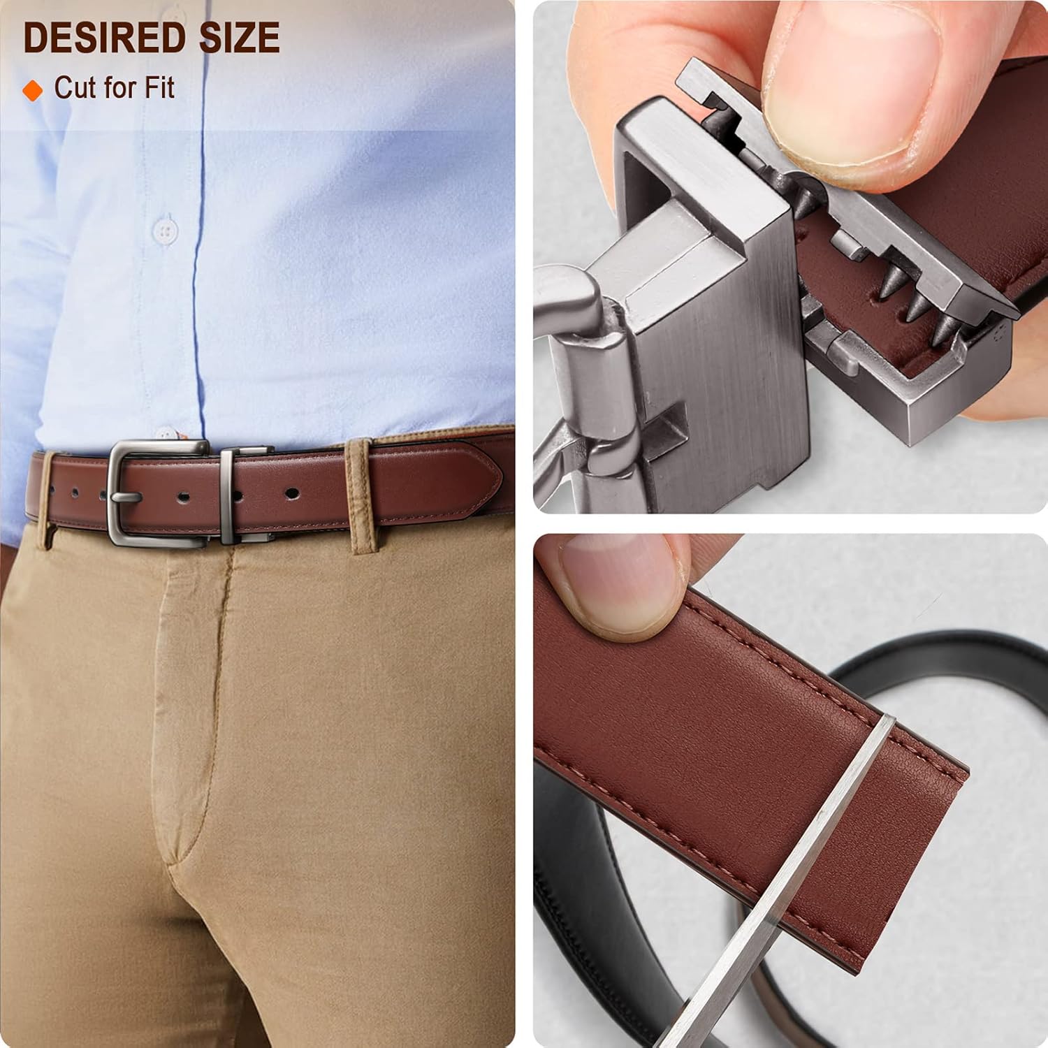 Thumbnail 6 de BULLIANT Men’s Reversible Leather Belt (1.25in) in Black & Brown