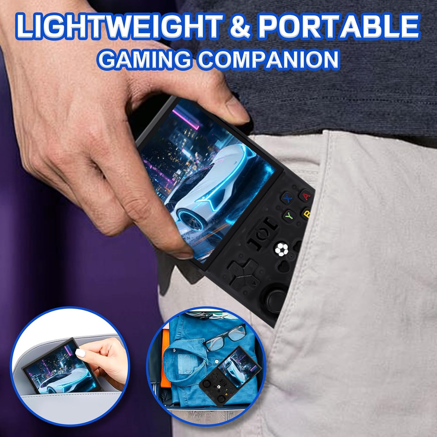 Thumbnail 4 de Rhesusco R36MAX Handheld Game Console (4.0-inch IPS screen) with 22,000+ Classic Games, 128G TF Card, 4000mAh Battery - Black