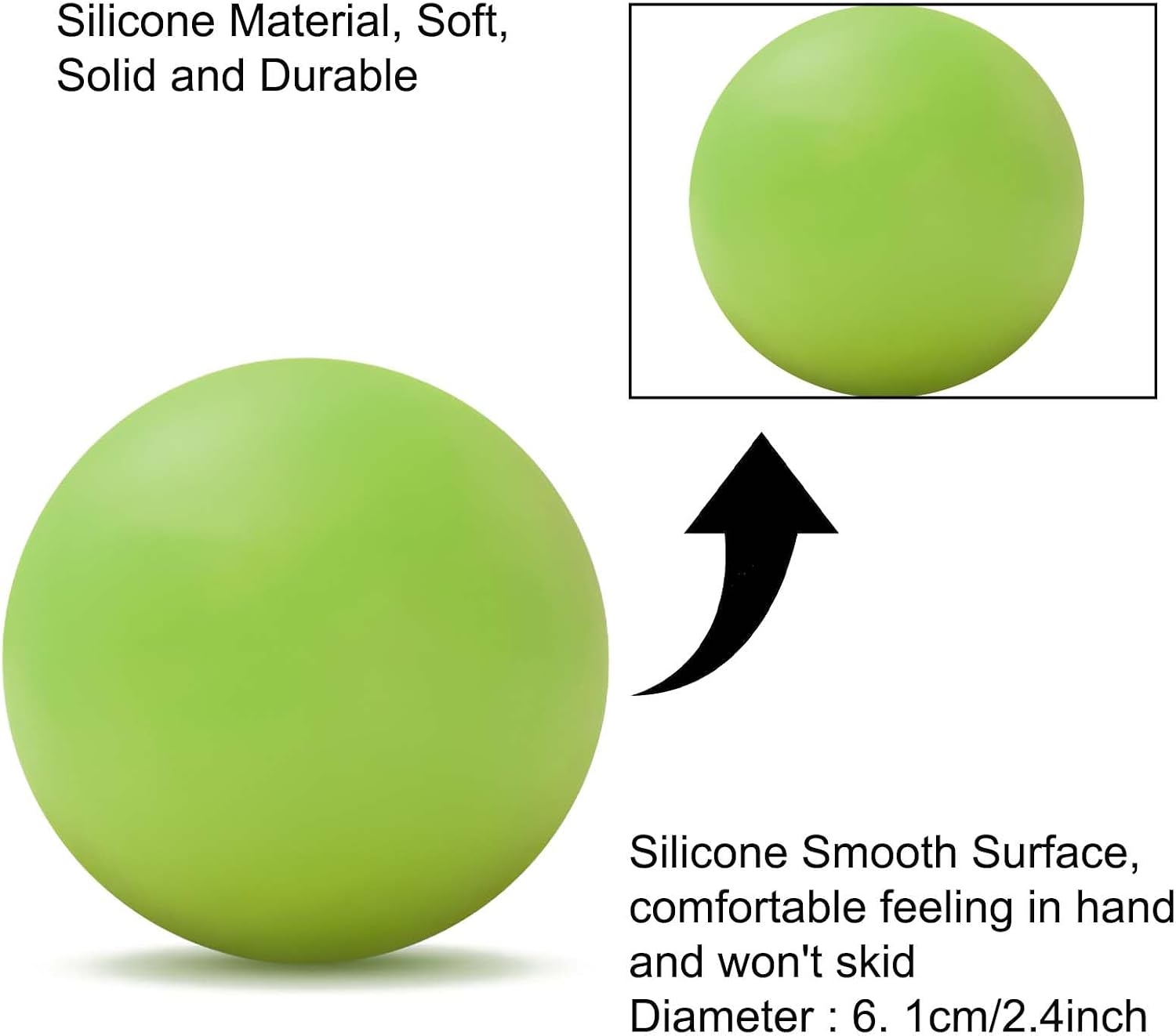 Detalle de WOVTE Massage Lacrosse Ball for Myofascial Release – 2.5x2.5 cm (Green)