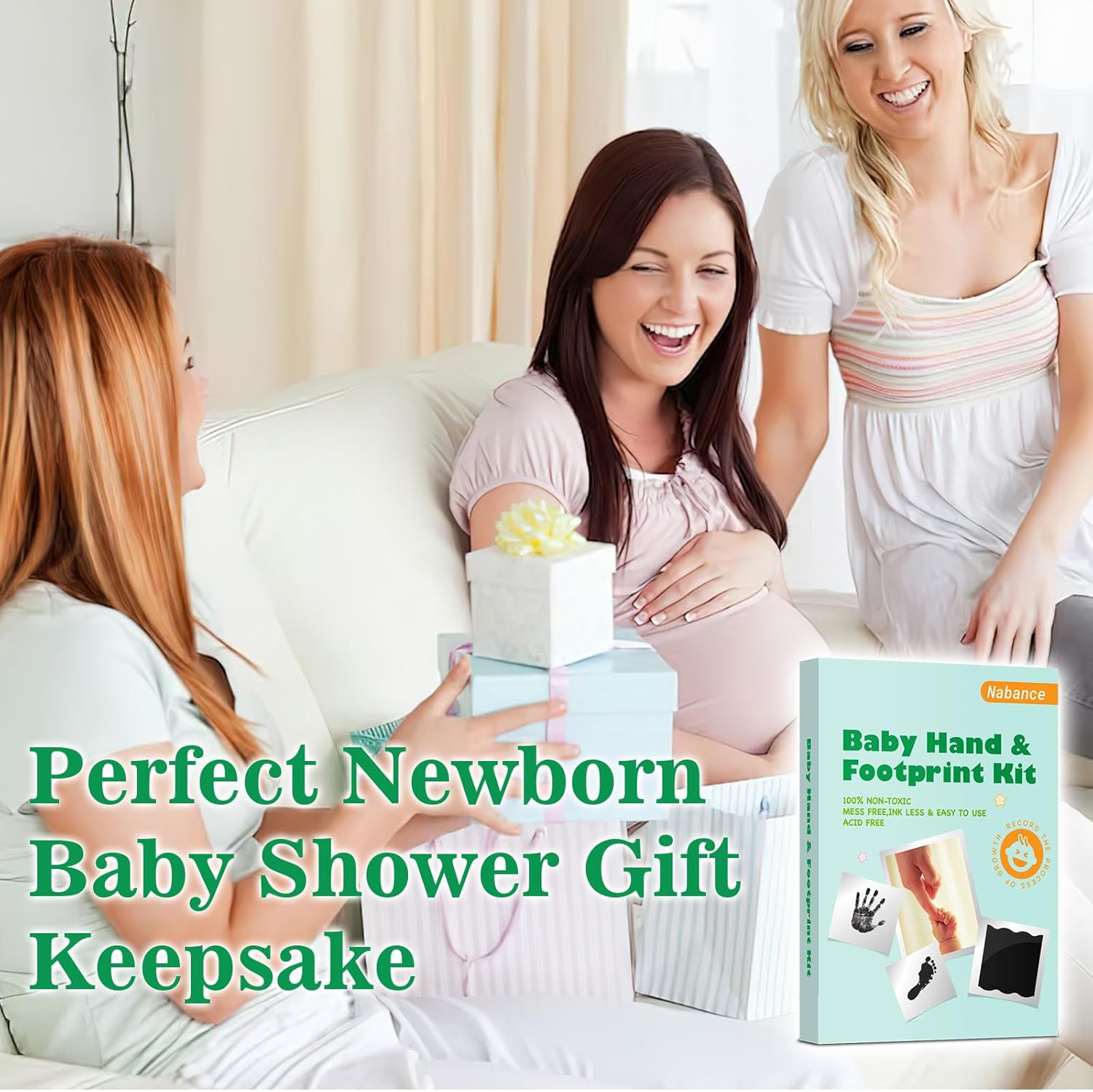 Thumbnail 6 de Nabance Baby Hand & Footprint Kit – Inkless, Clean Prints with Photo Frames
