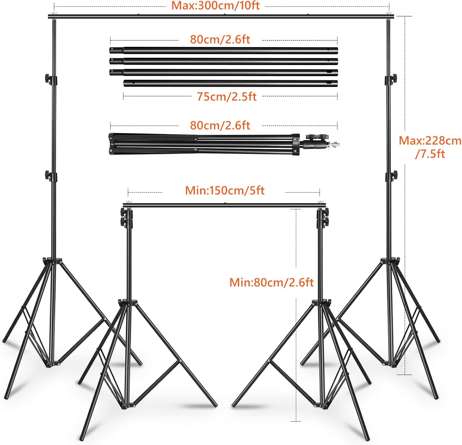 Detalle de MSKIRA Backdrop Stand 10ft x 7.5ft