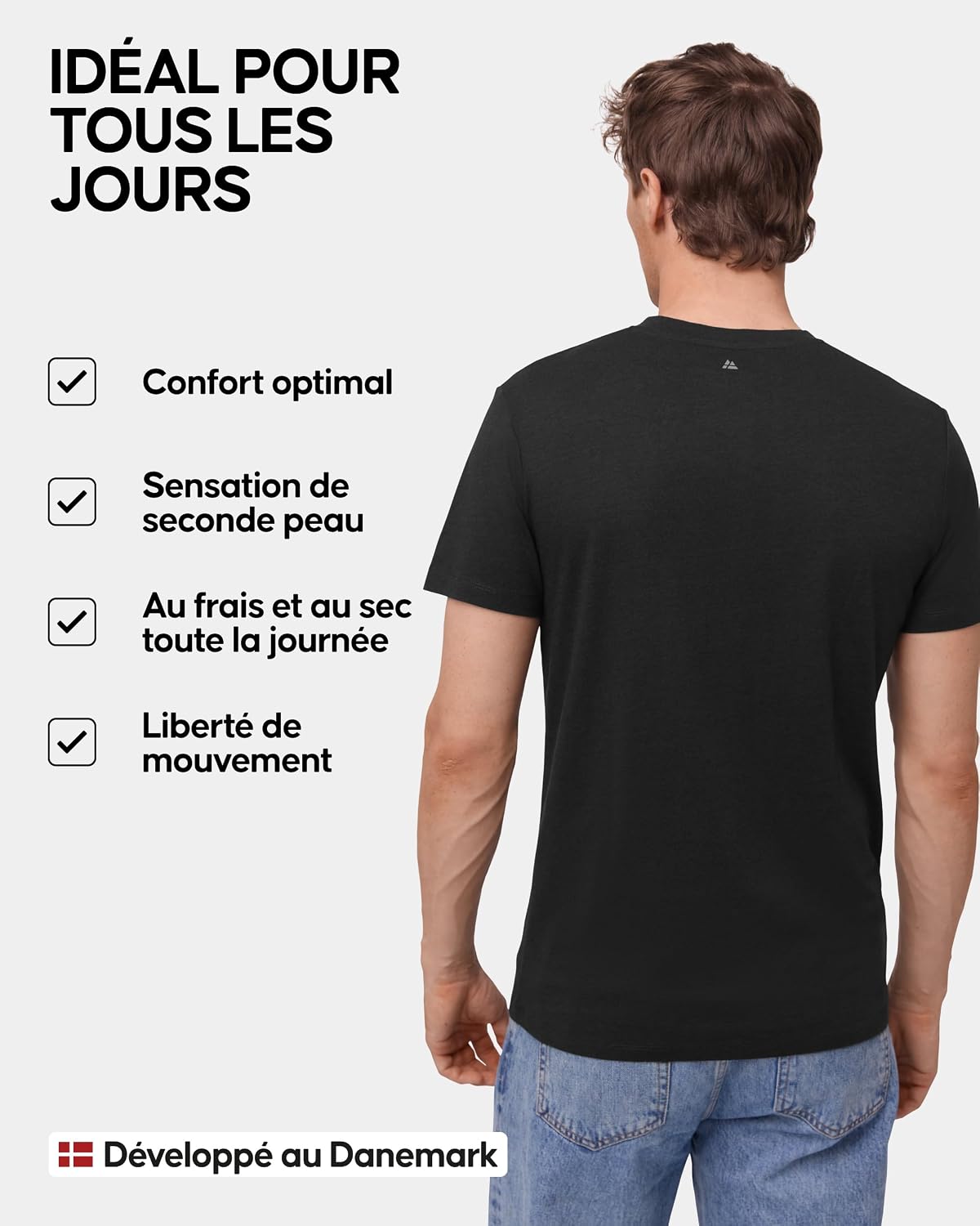 Detalle de DANISH ENDURANCE T-Shirts Coton Bio Col V