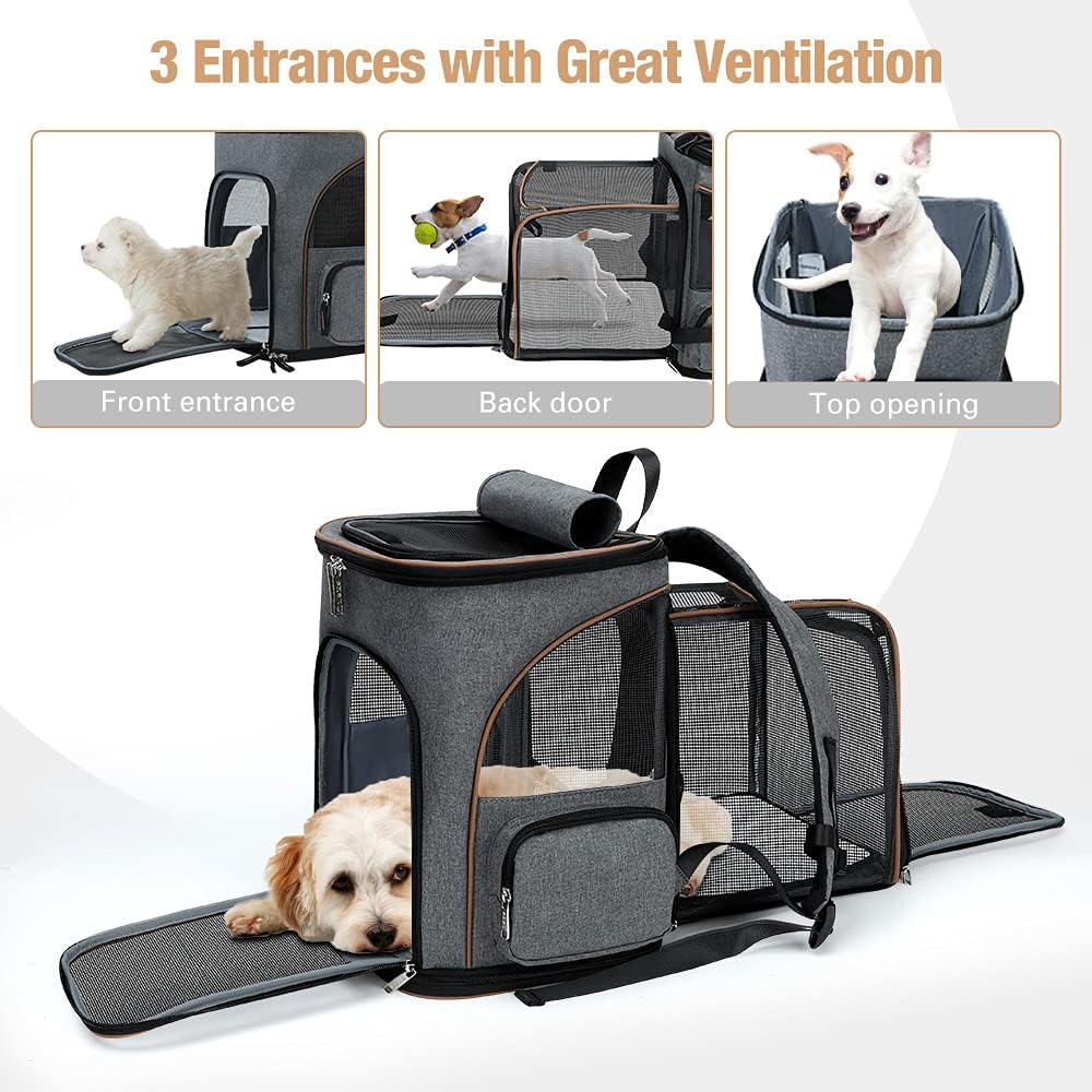 Detalle de Lekesky Expandable Cat Carrier Backpack – Portable, Breathable & Foldable for Small to Medium Pets