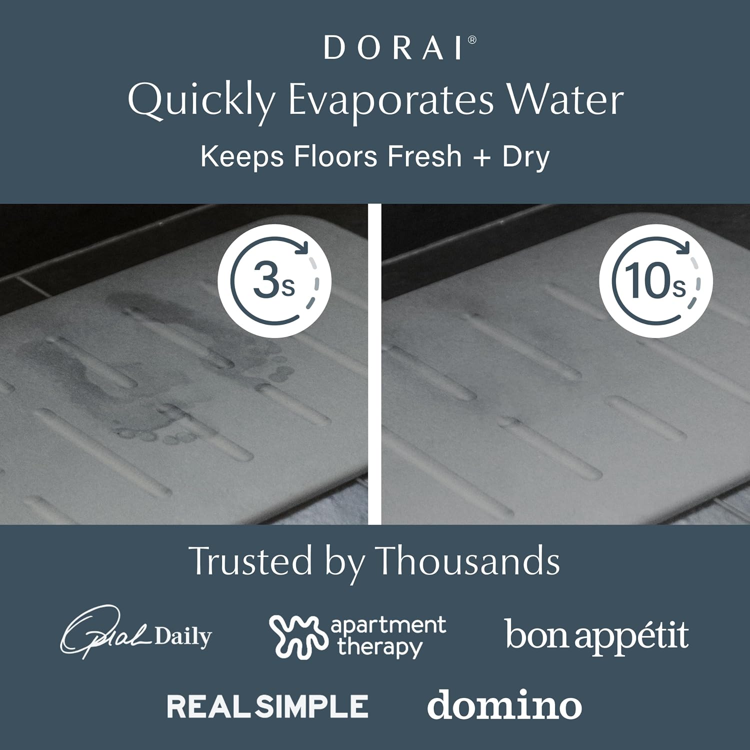 Detalle 2 de Dorai Home Bath Stone Mat 23.6"x15.4" 2-Pack