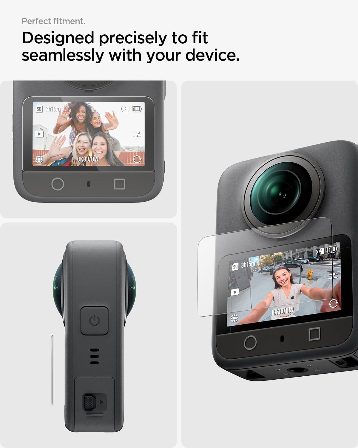 Detalle 2 de Spigen Glas.tR Slim pour DJI Osmo 360 – protection d’écran en verre trempé (2 pièces)