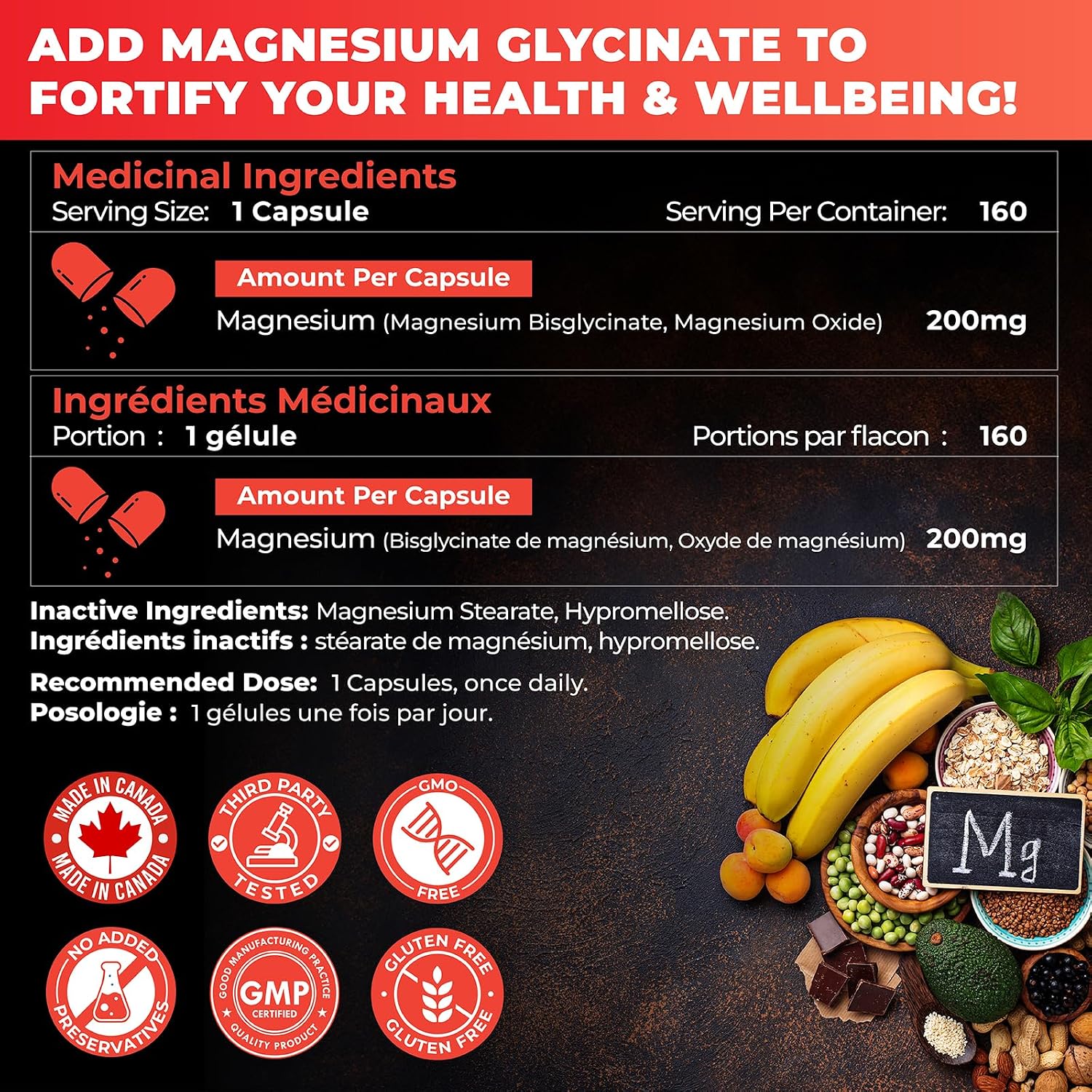 Thumbnail 6 de DH Nutrition Magnesium Glycinate Capsules, 200 mg Elemental Magnesium, 160 Count